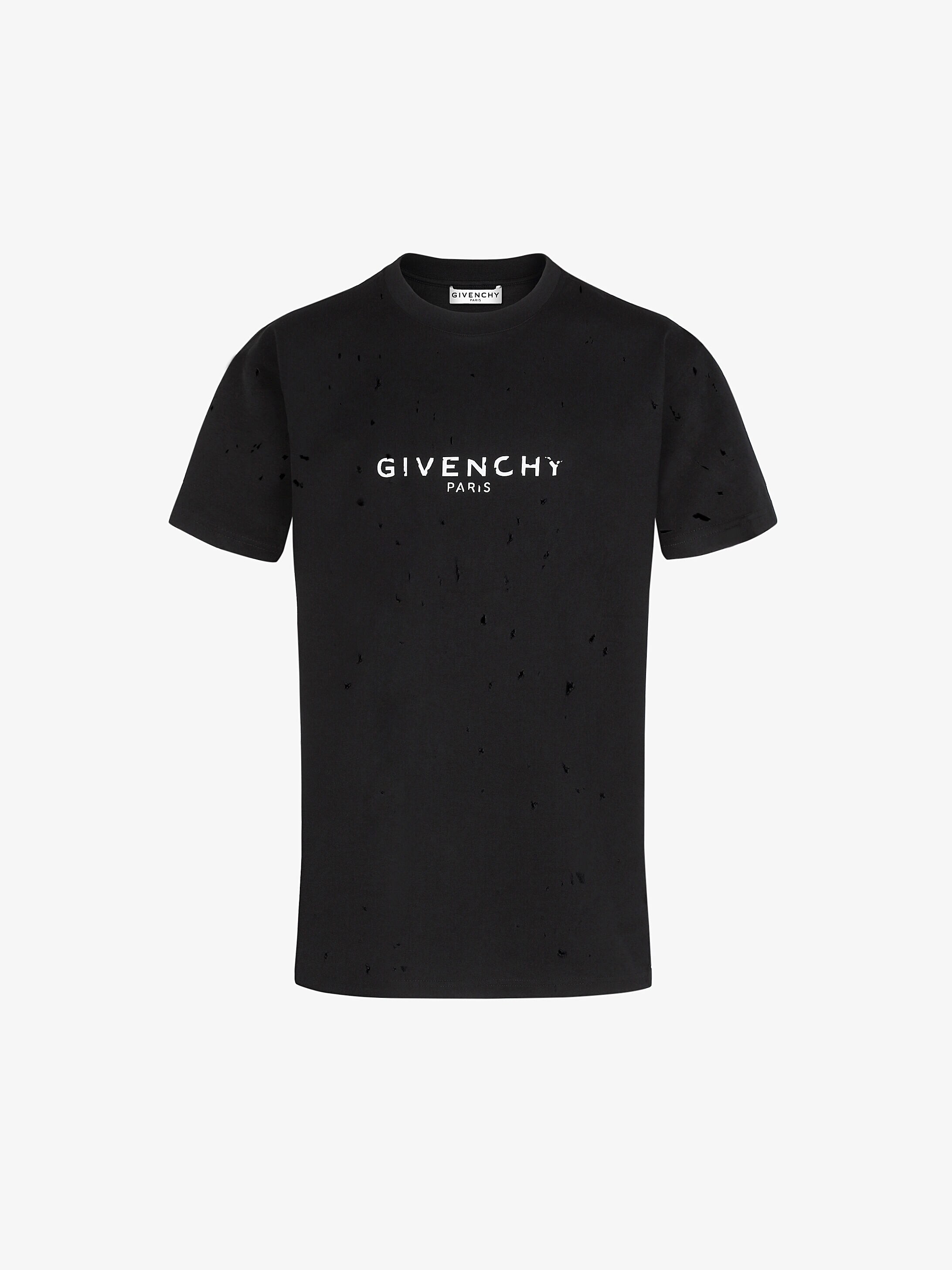 givenchy destroyed t shirt red