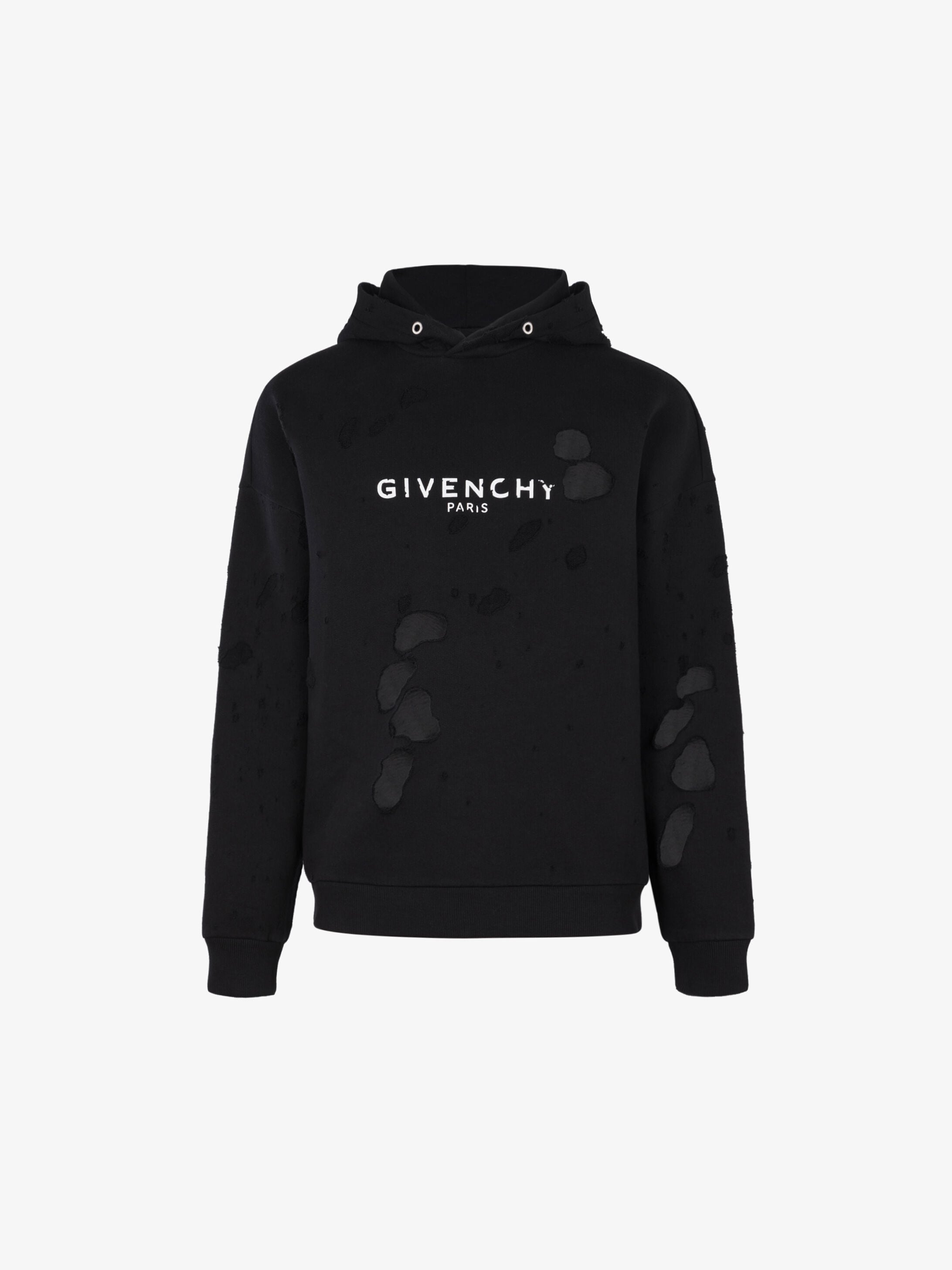 givenchy ripped hoodie red