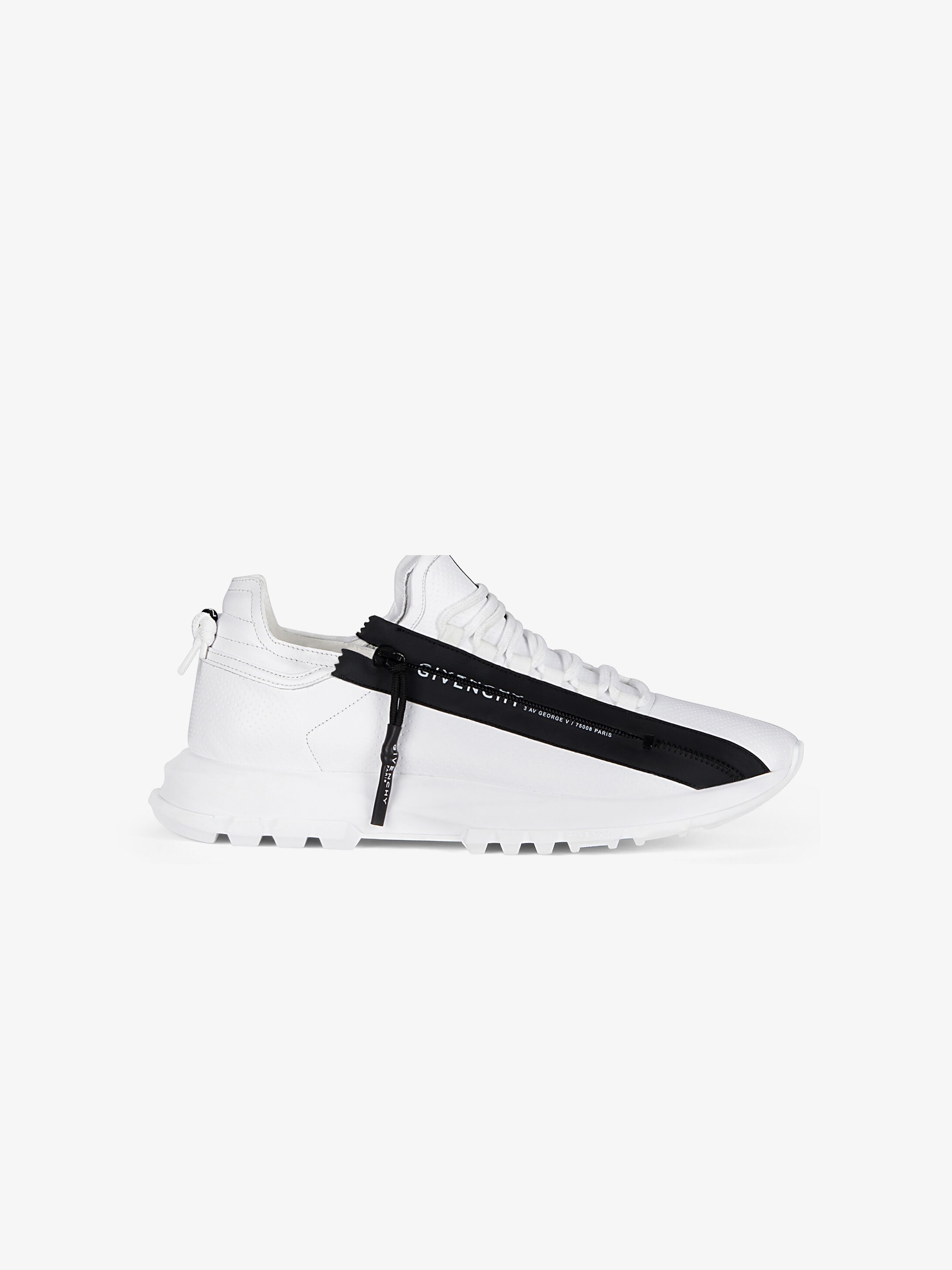 Spectre low runners sneakers in perforated leather with zip 