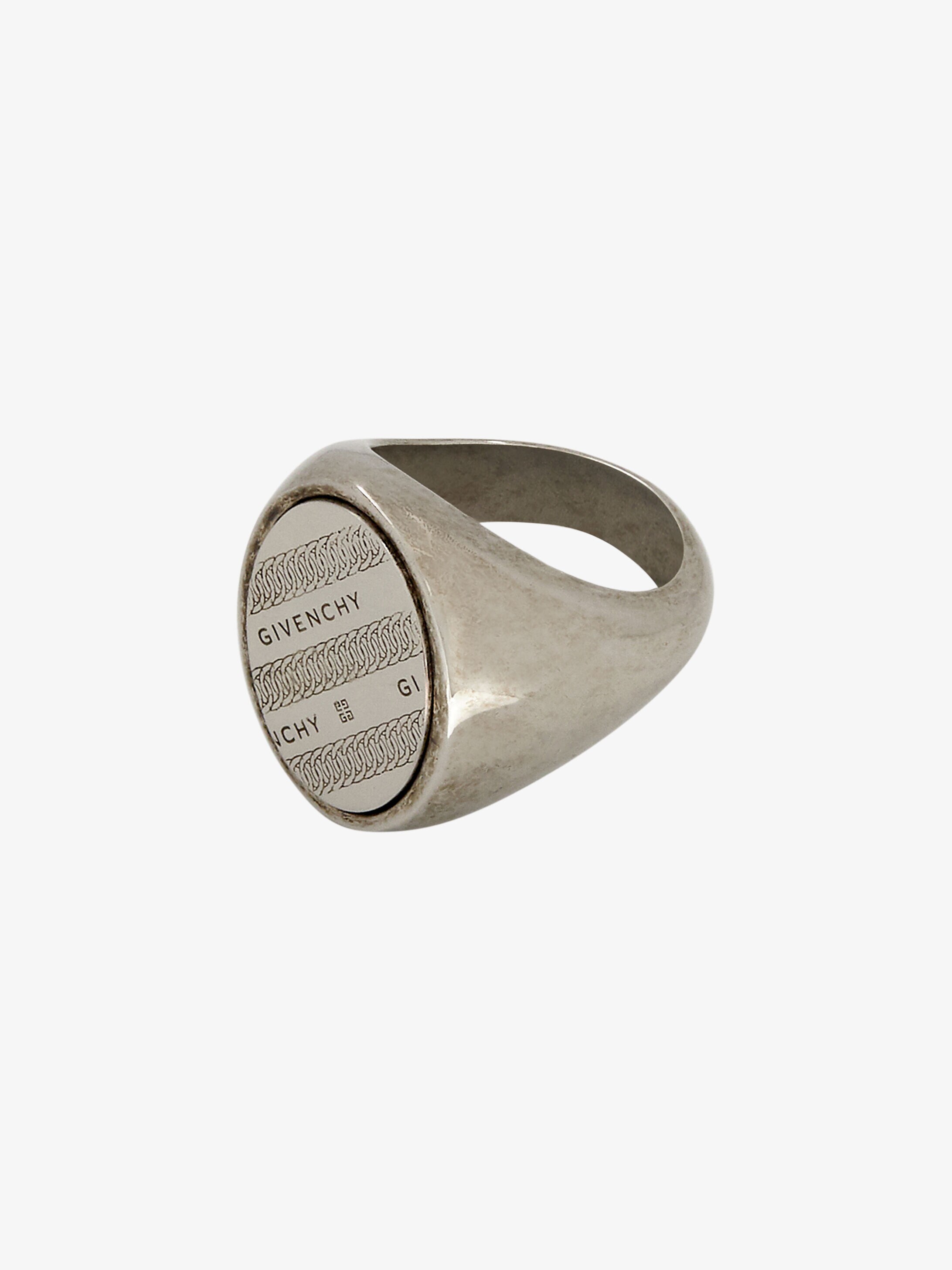 GIVENCHY chain engrave signet ring 
