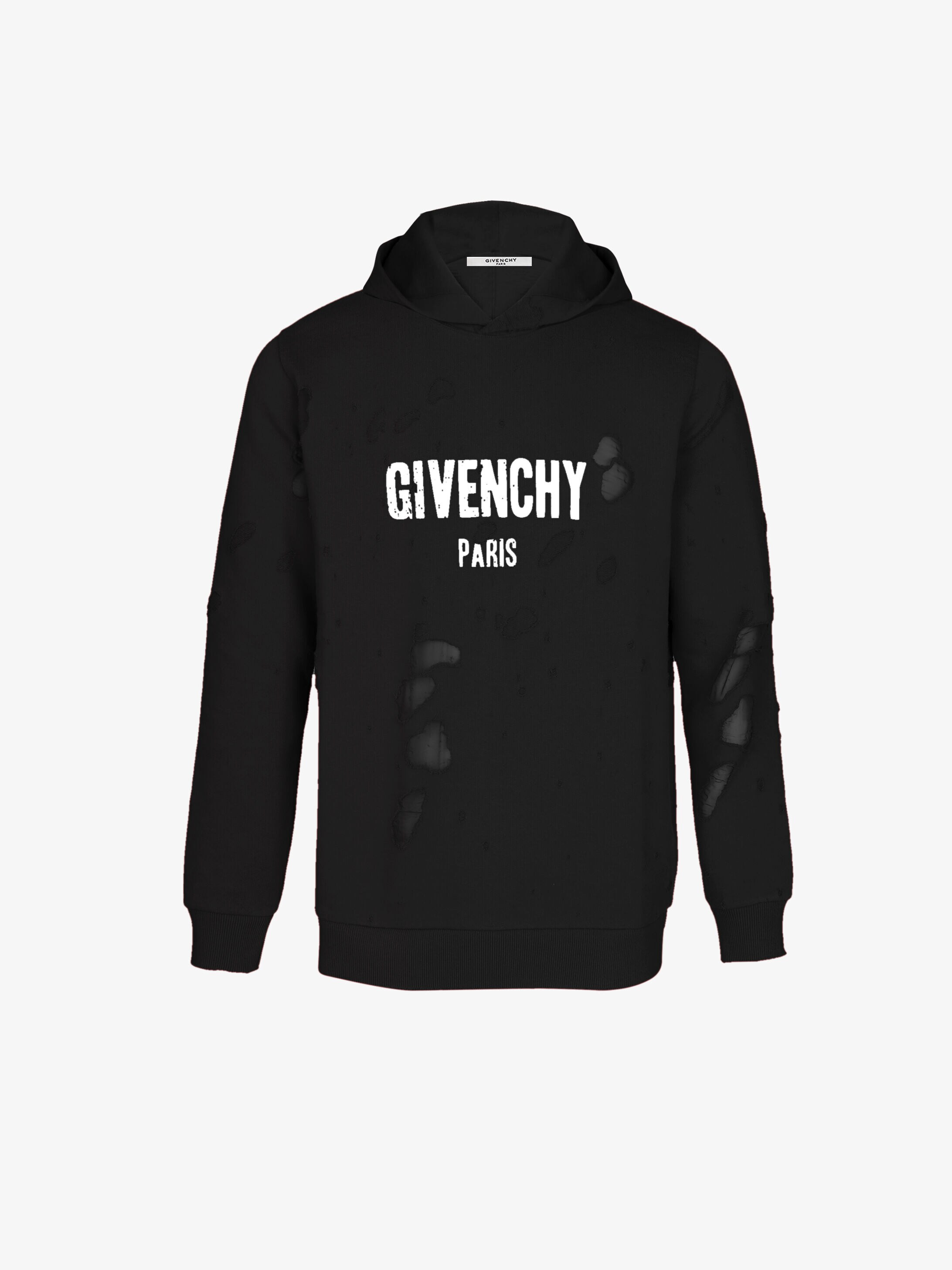 Givenchy PARIS destroyed hoodie 