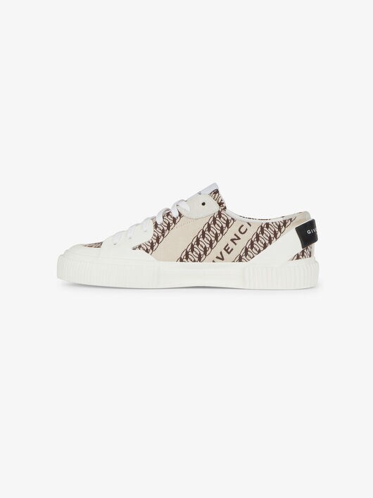 givenchy chain tennis light low sneakers in canvas