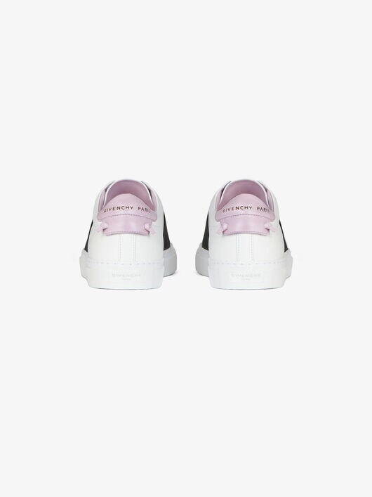 sneakers in leather with webbing