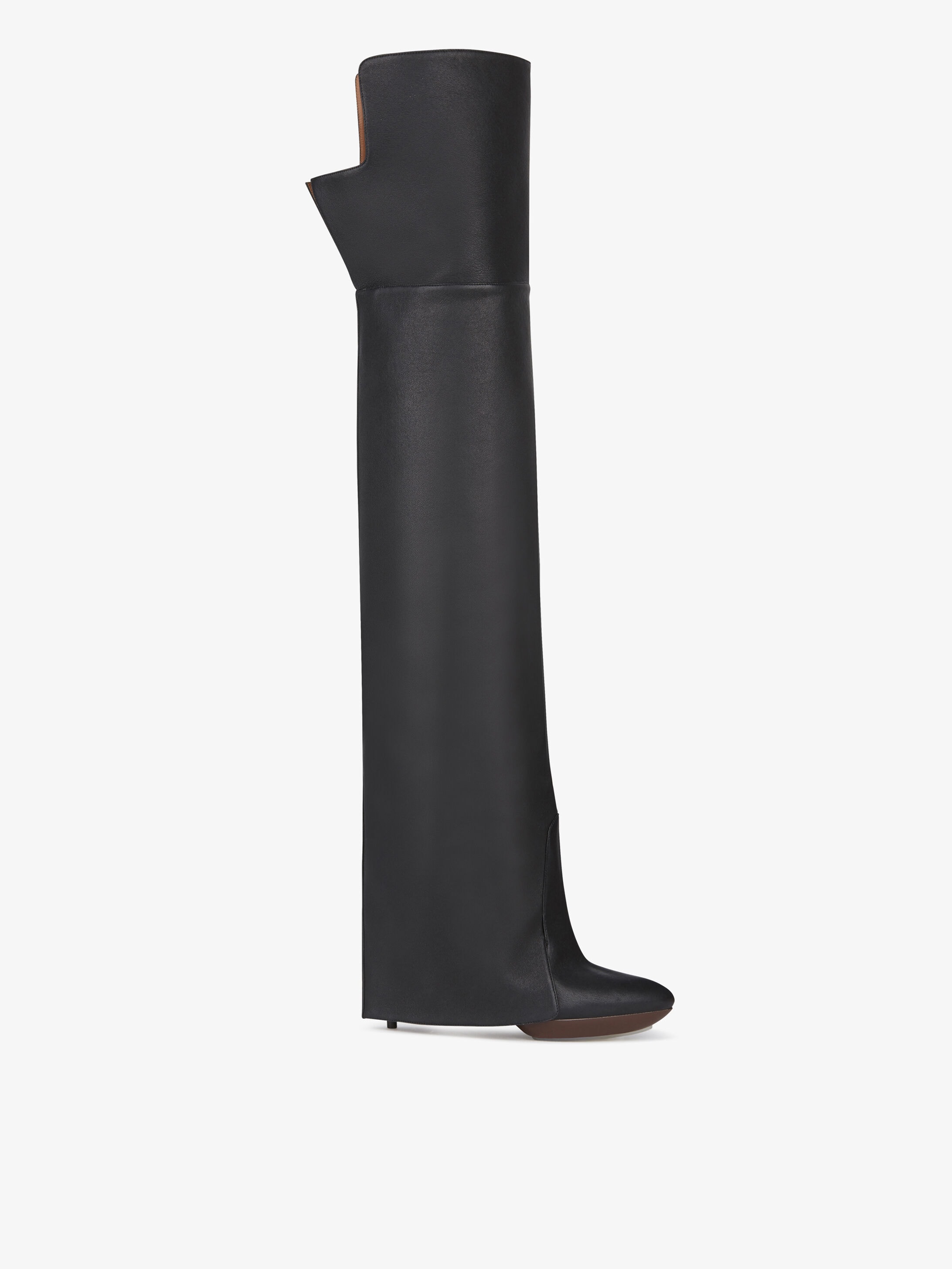 high knee suede black boots