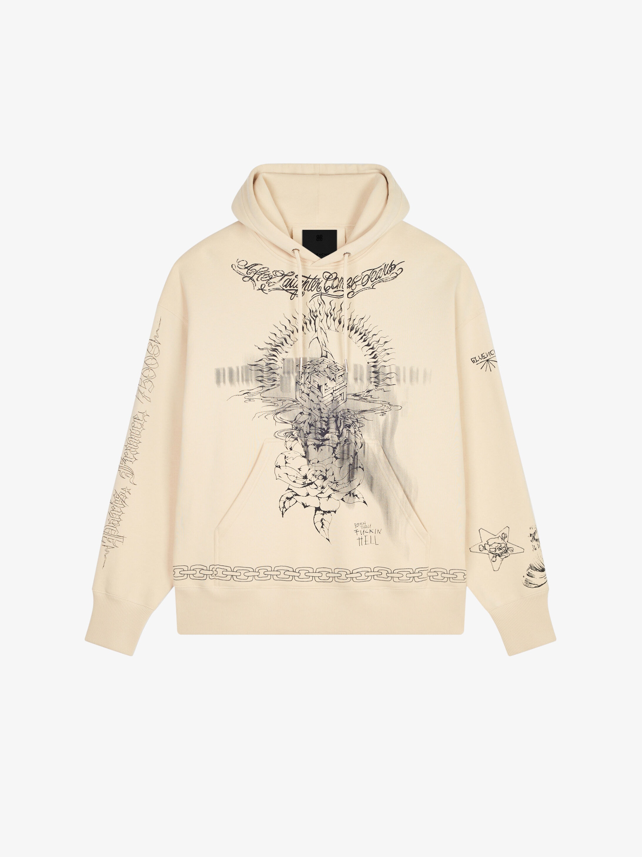 givenchy paris contrasting stitching hoodie