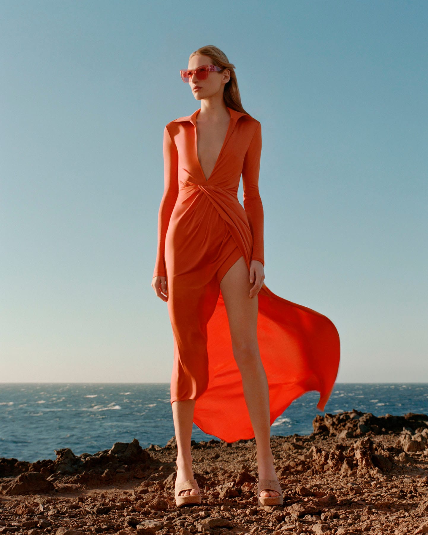 Draped dress in jersey