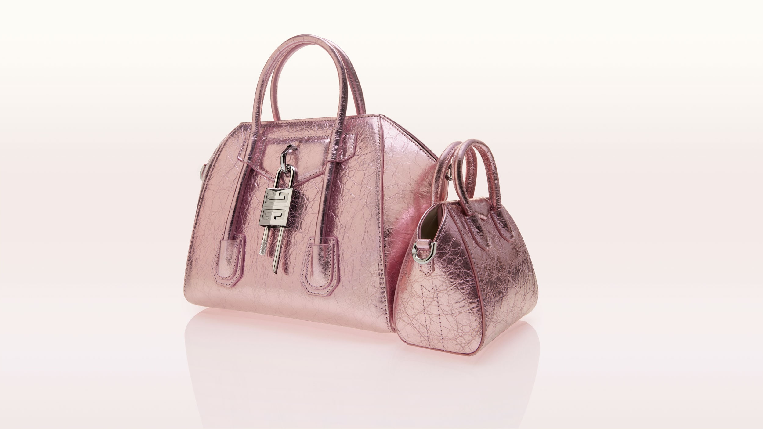 Micro Antigona bag in laminated leather