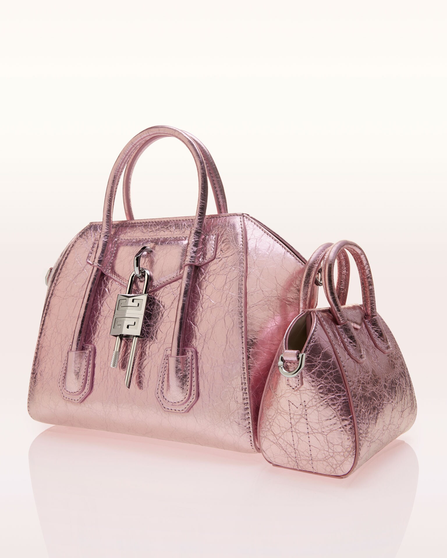 Micro Antigona bag in laminated leather