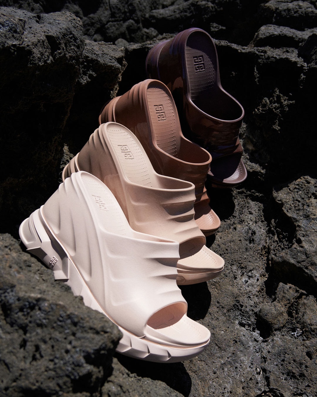 Marshmallow wedge sandals in rubber