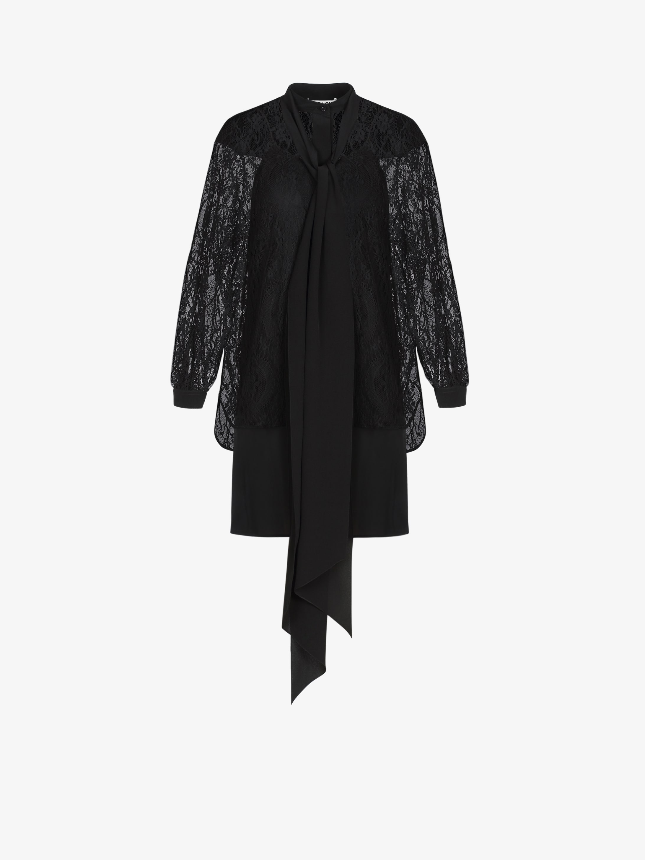 Blouse with scarf in lace