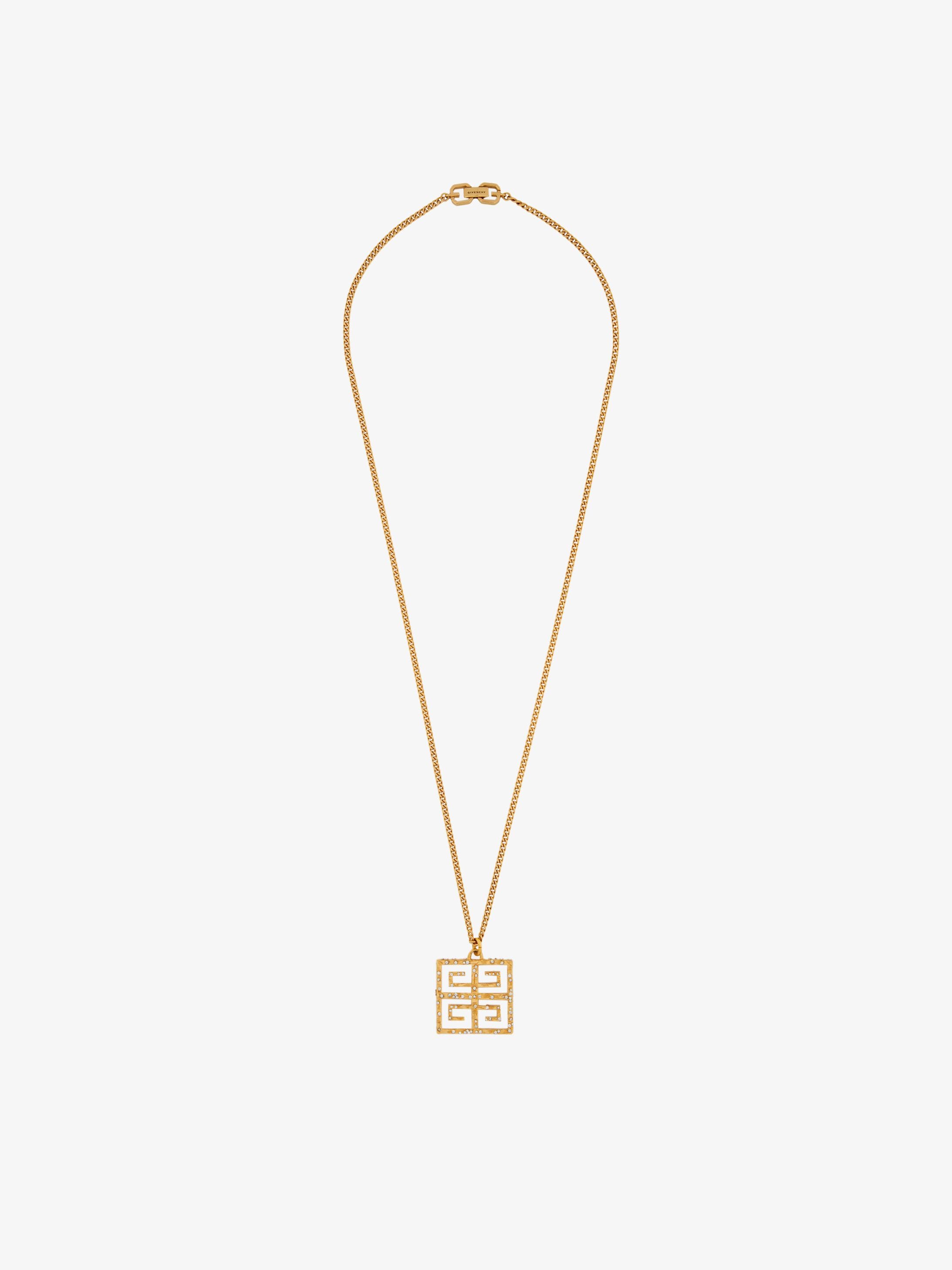 Collier à pendentif 4G pavé de cristaux