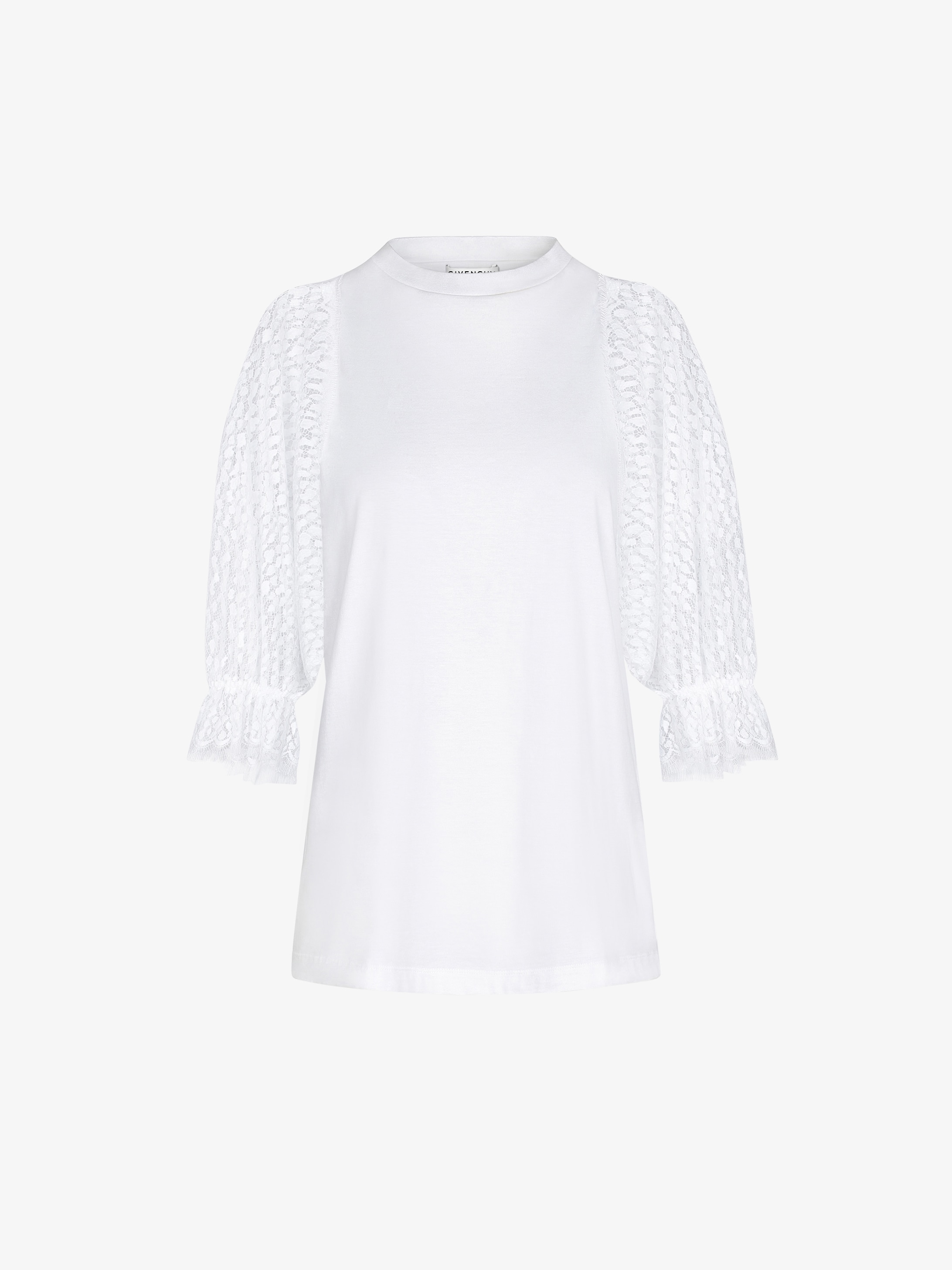 T-shirt with lace sleeves