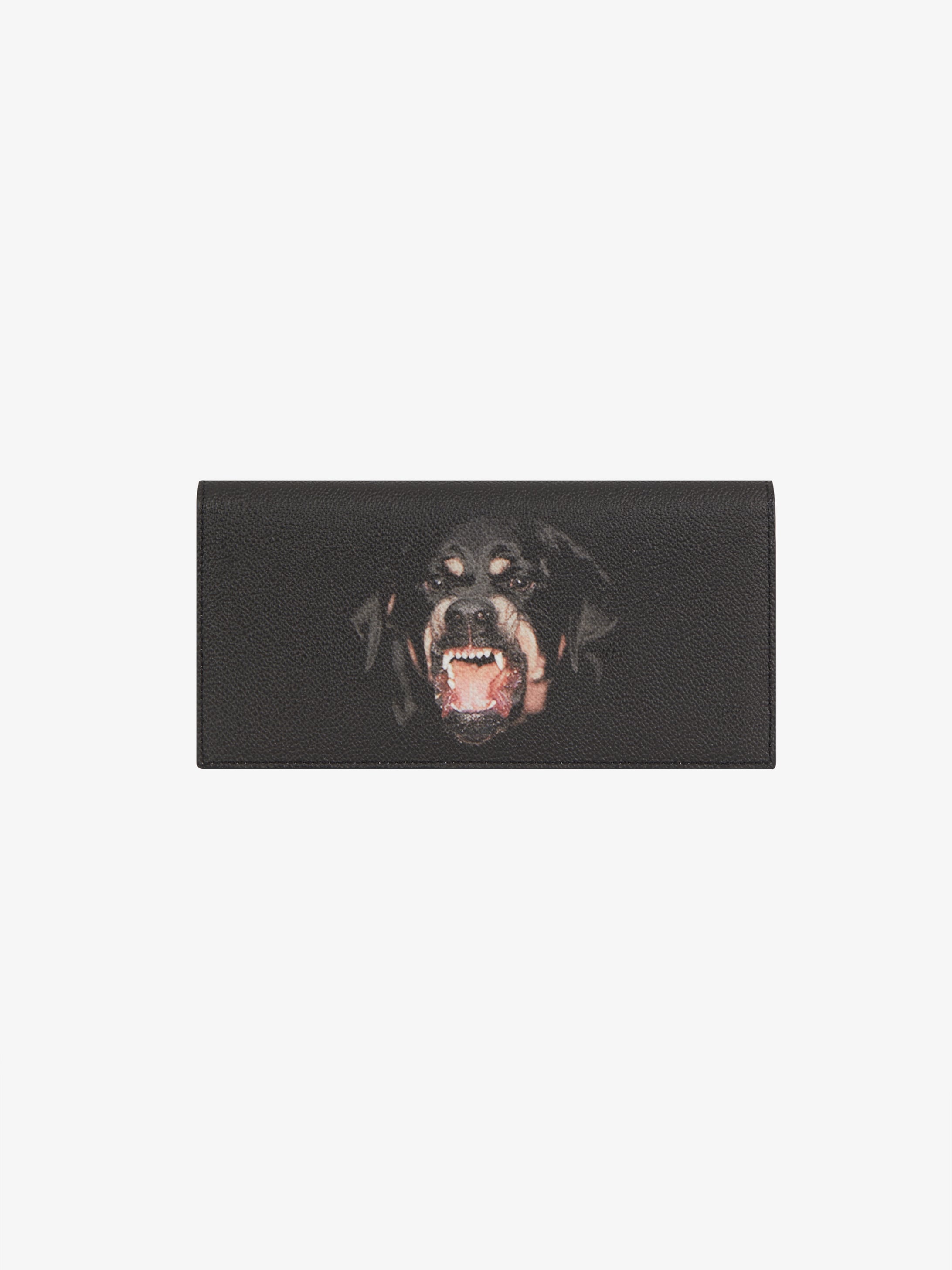 Rottweiler printed long wallet in coated canvas