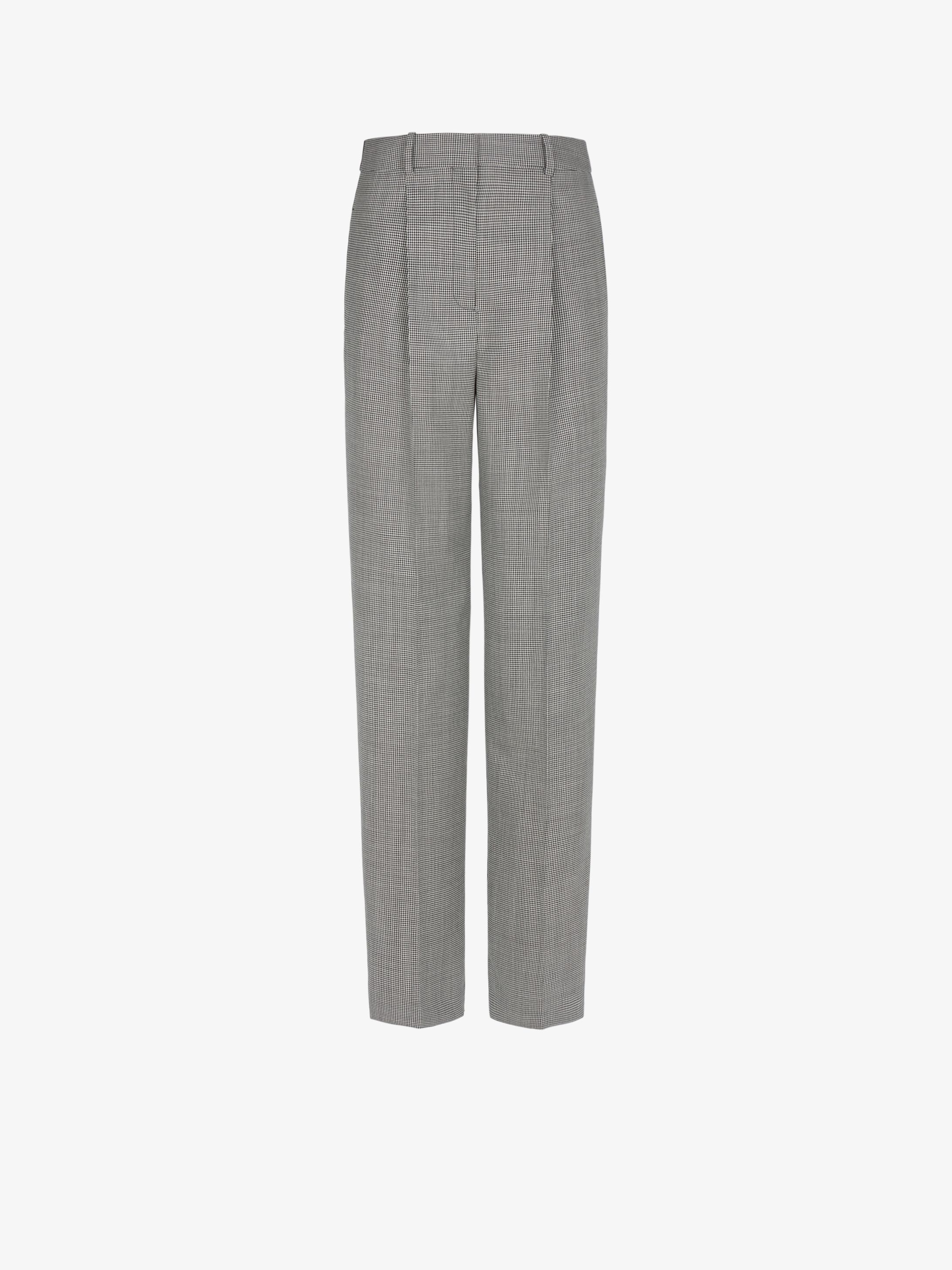 Houndstooth pants with contrasted back