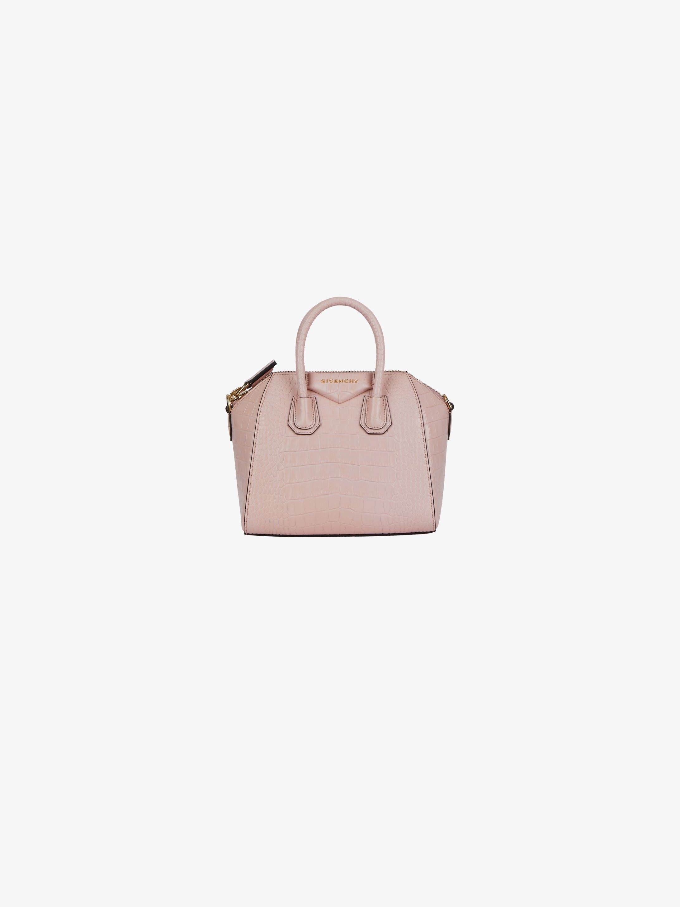 Mini Antigona bag in crocodile effect leather