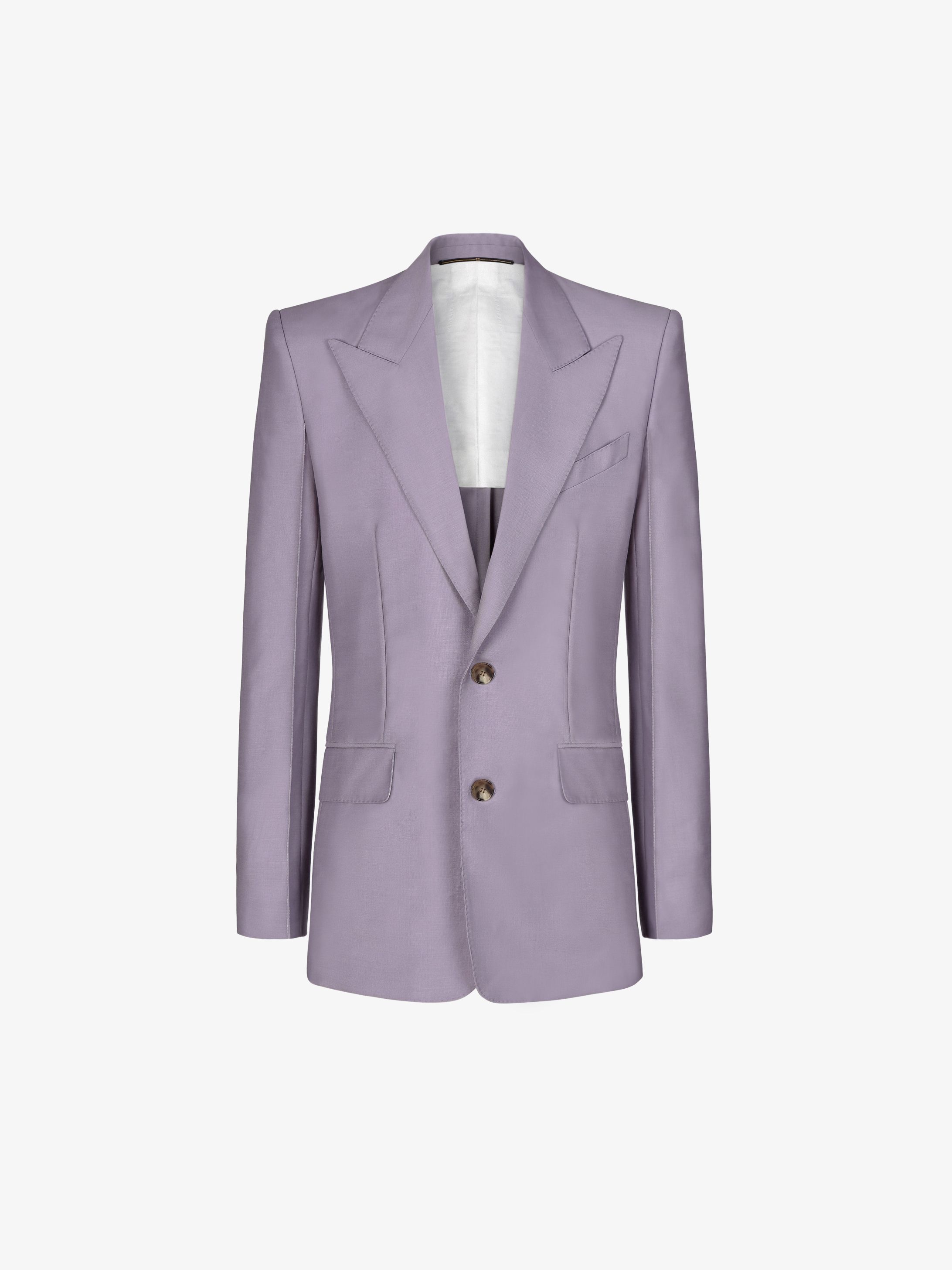 Graphic stitchings jacket in mohair and wool
