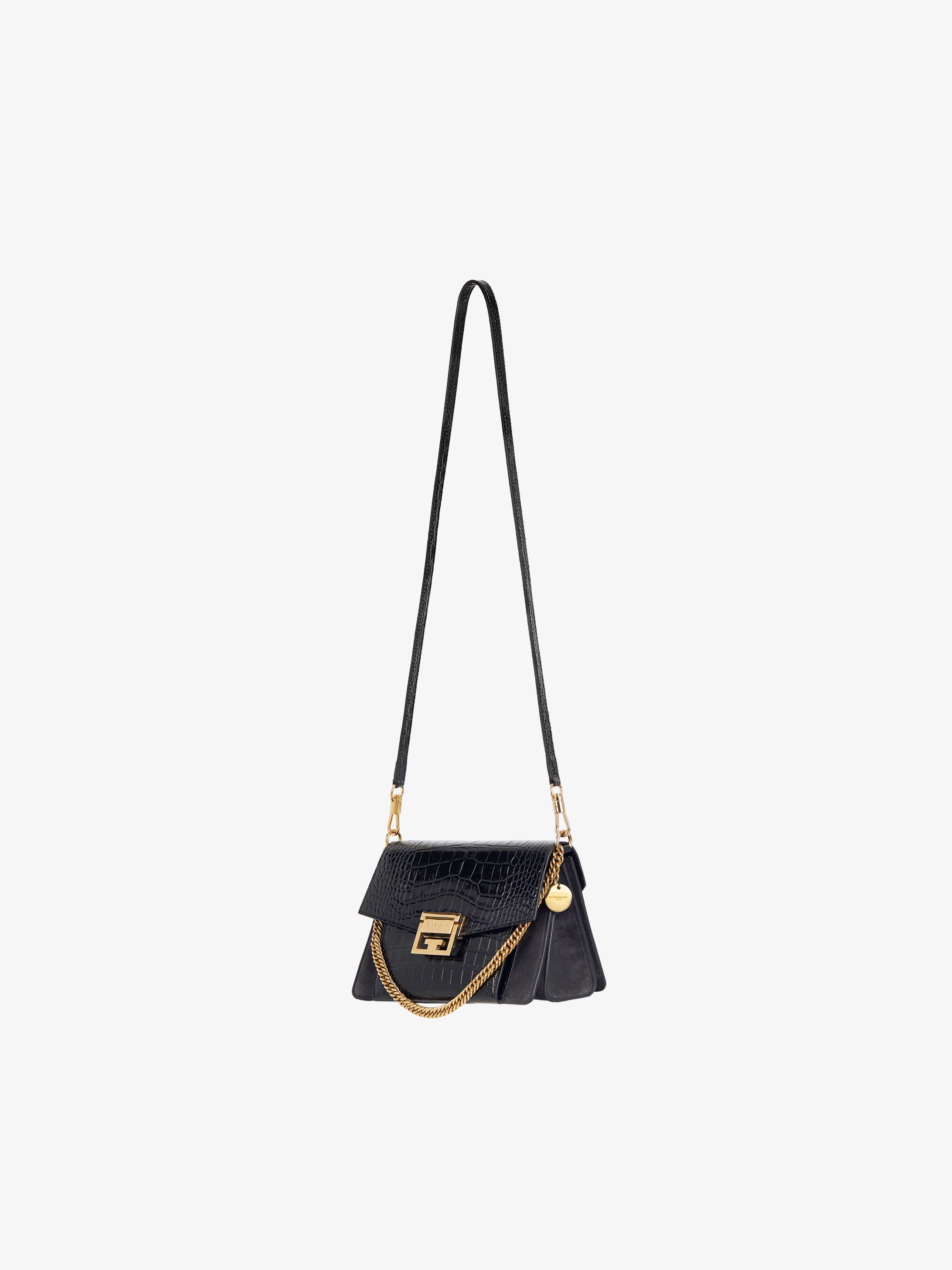 Small GV3 bag in crocodile effect leather