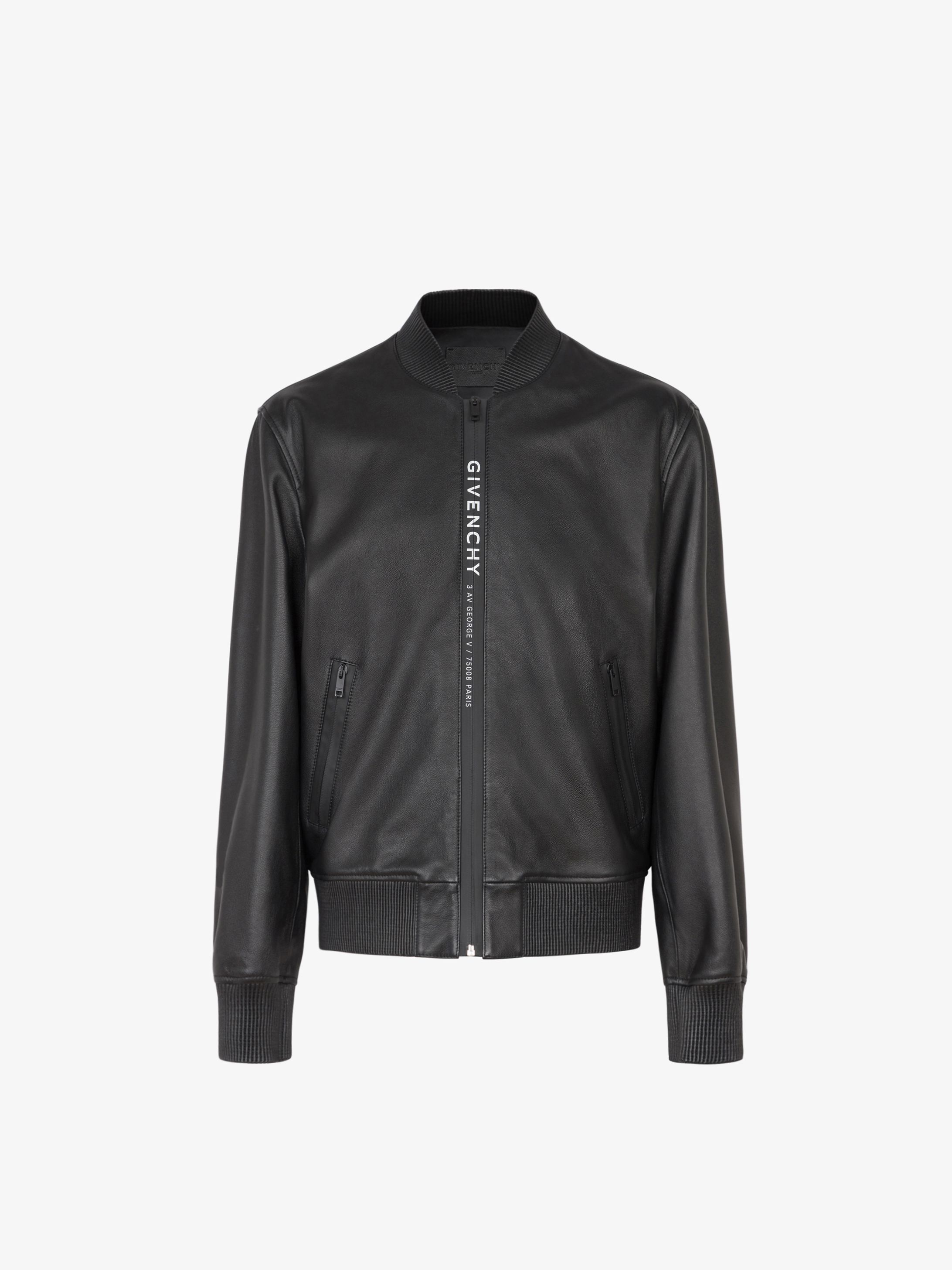 Bomber en cuir à bande GIVENCHY