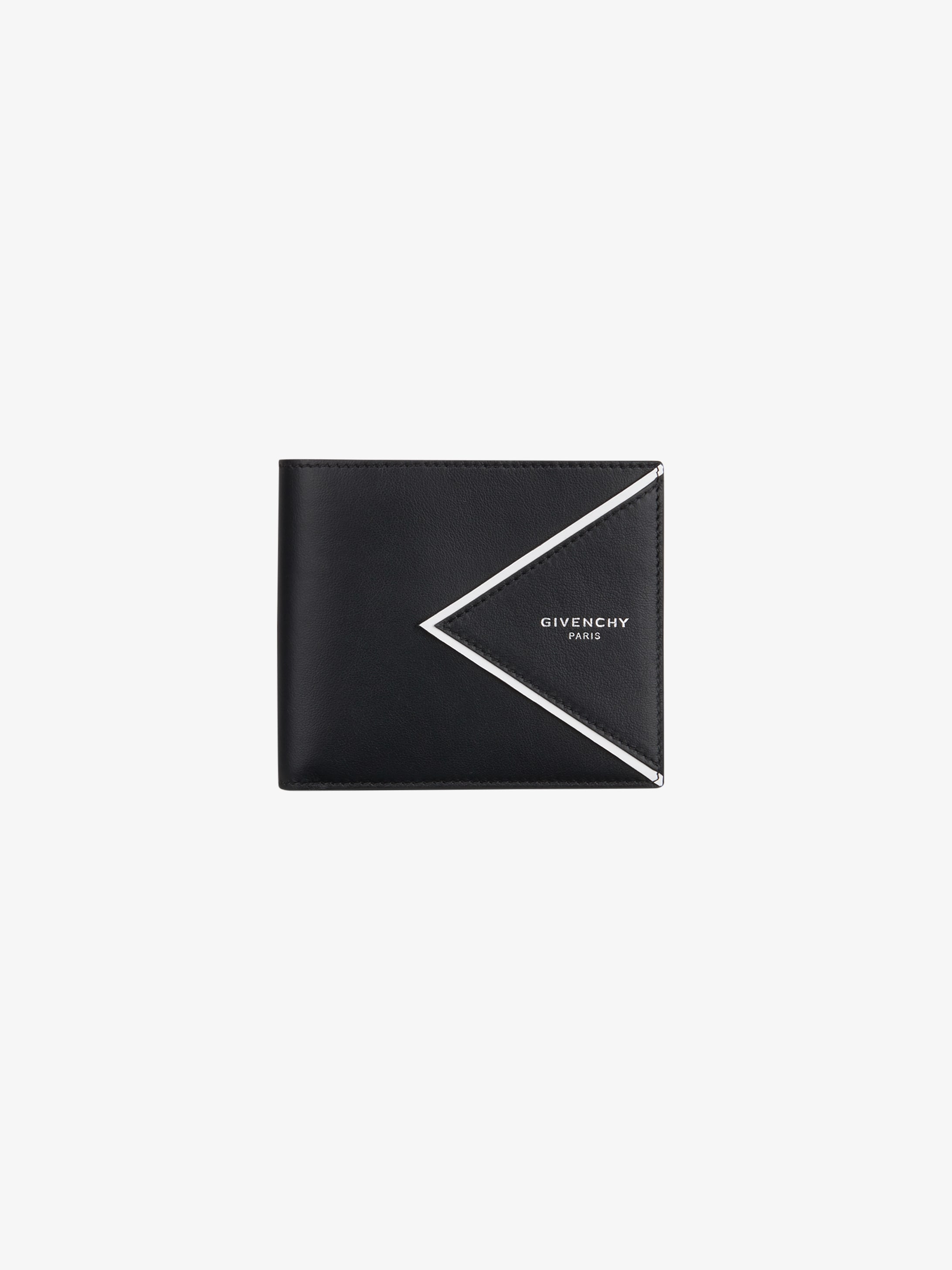 V shape cut wallet in leather