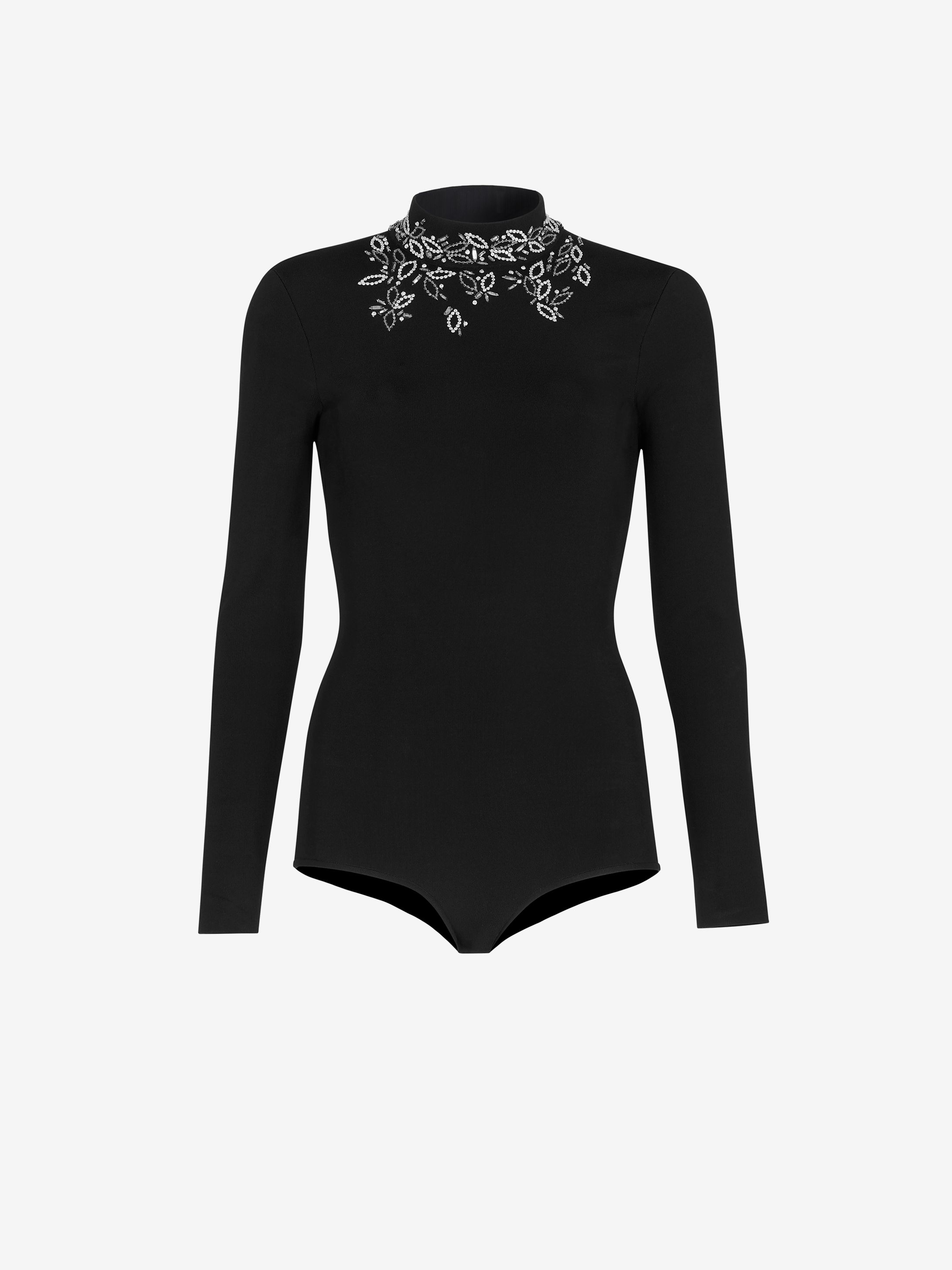 Backless body crystals embroidered