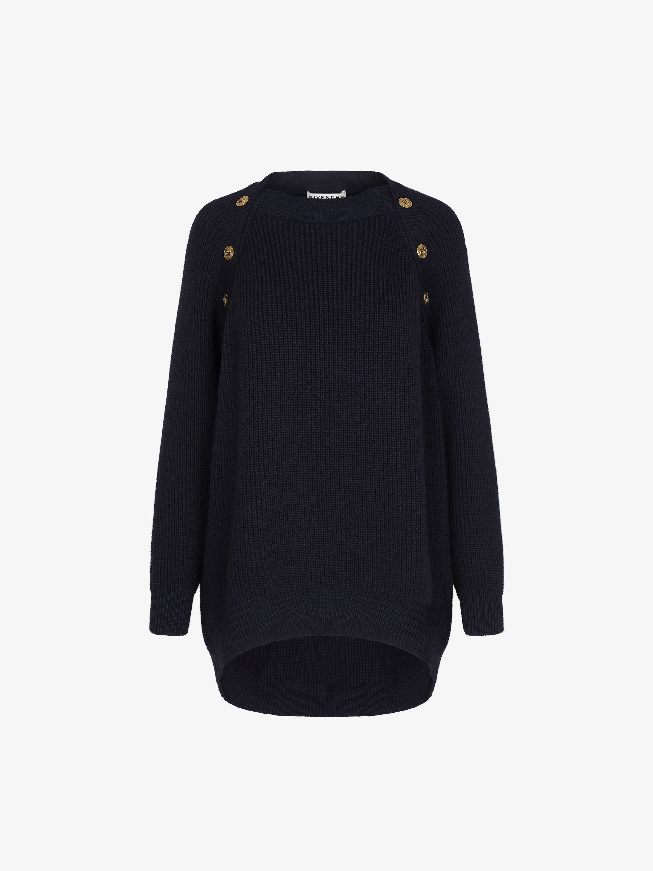 Sweater in cashmere and wool with 4G buttons