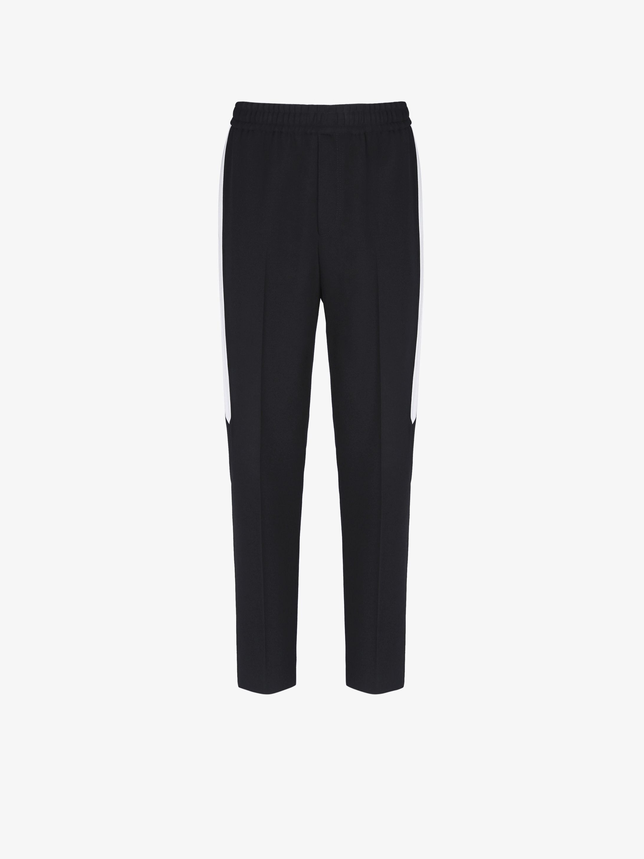 Side bands jogger pants in grain de poudre