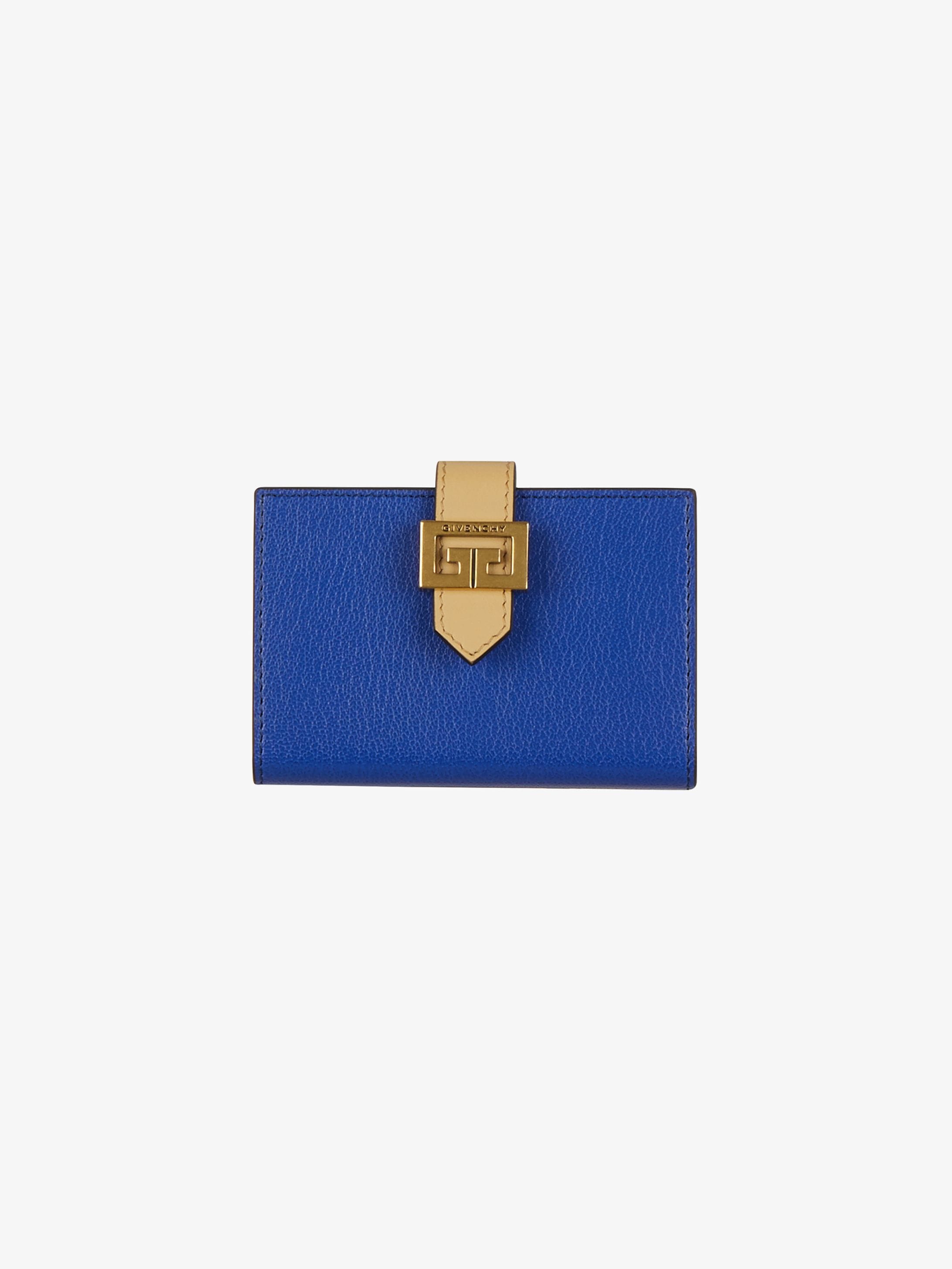 Two tone GV3 card holder in grained leather