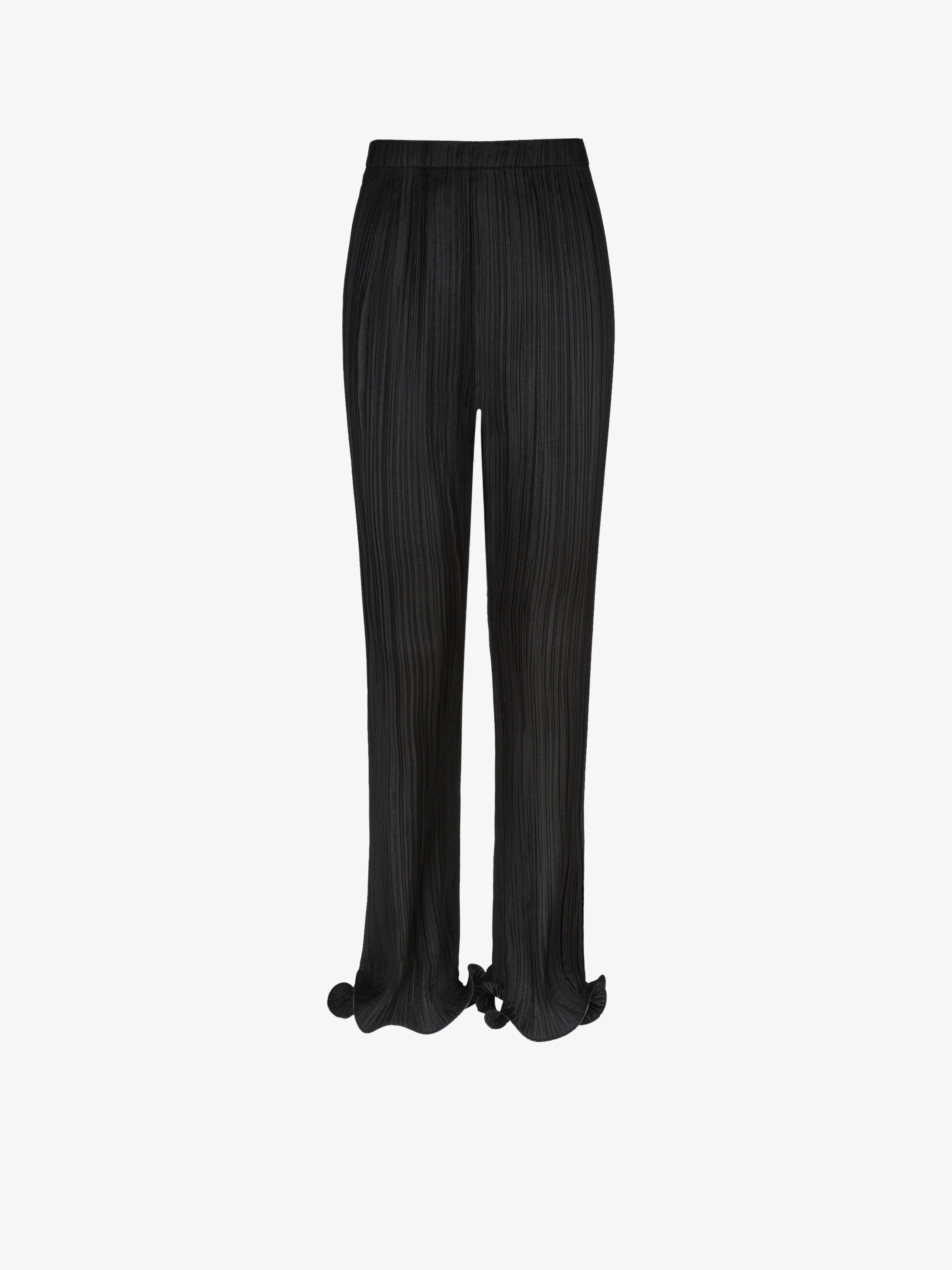 Pantalon en satin plissé