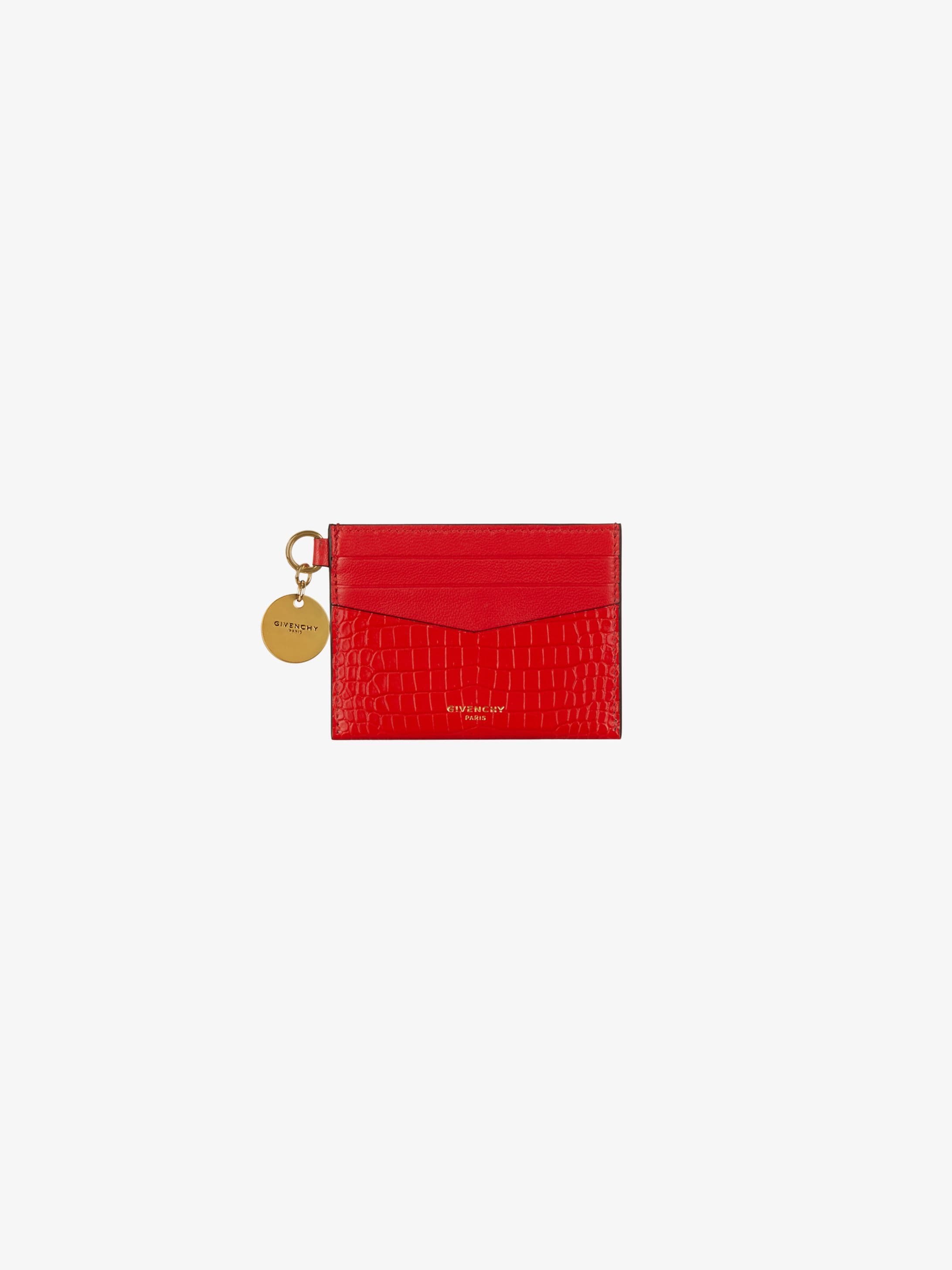 GV3 card holder in crocodile effect leather