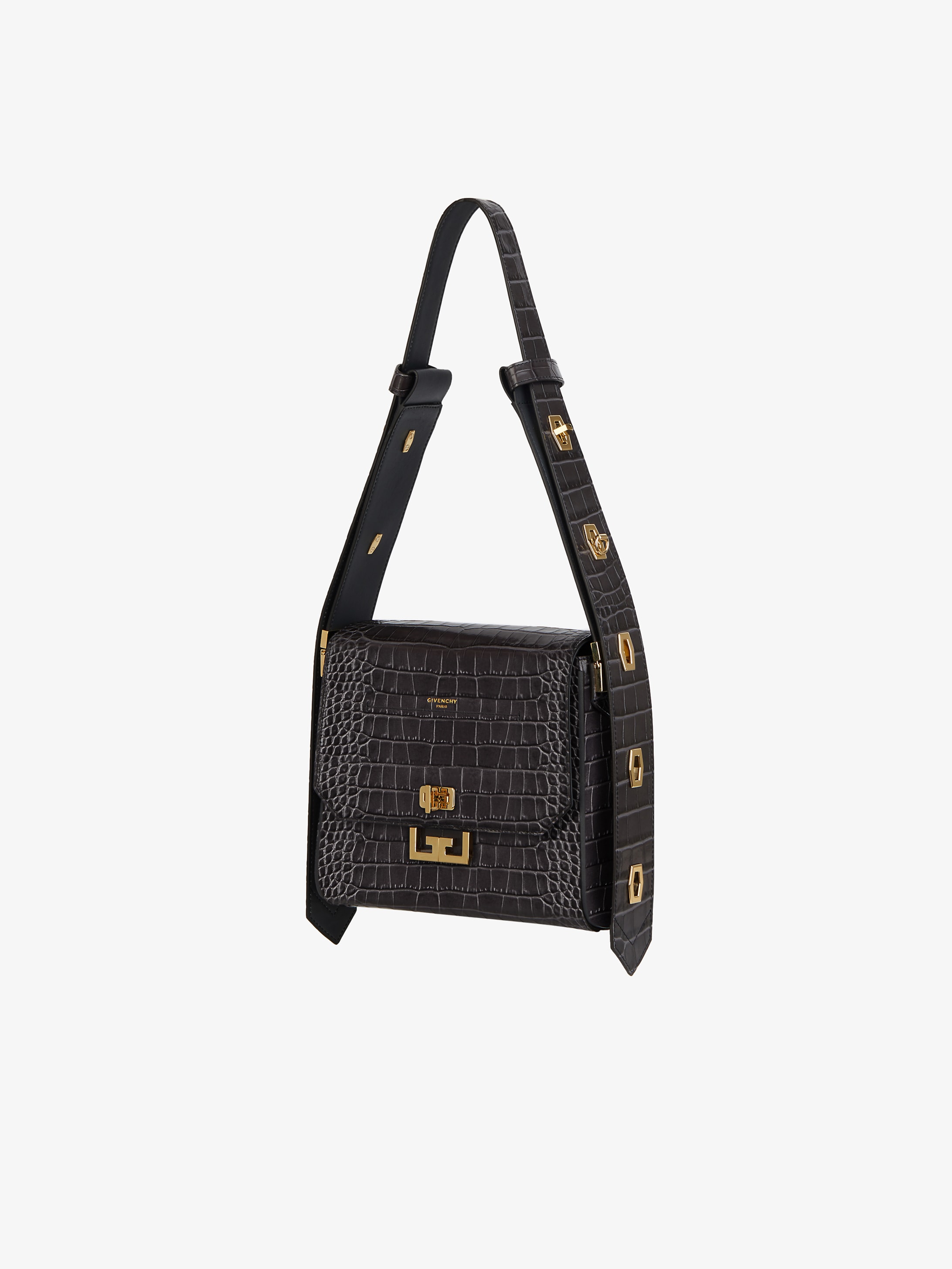 Sac Eden médium en cuir façon crocodile