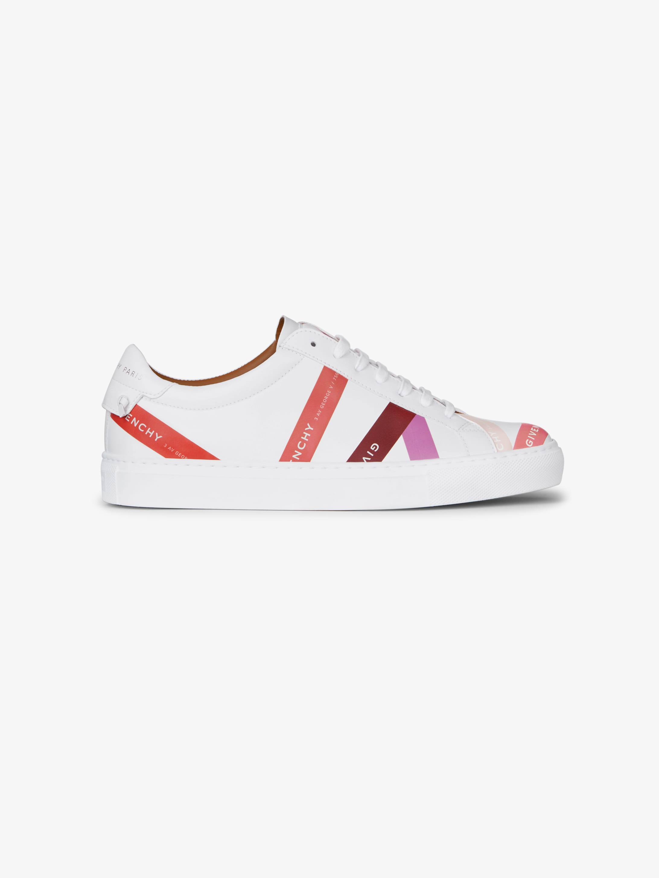 Sneakers in leather with multicoloured GIVENCHY bands