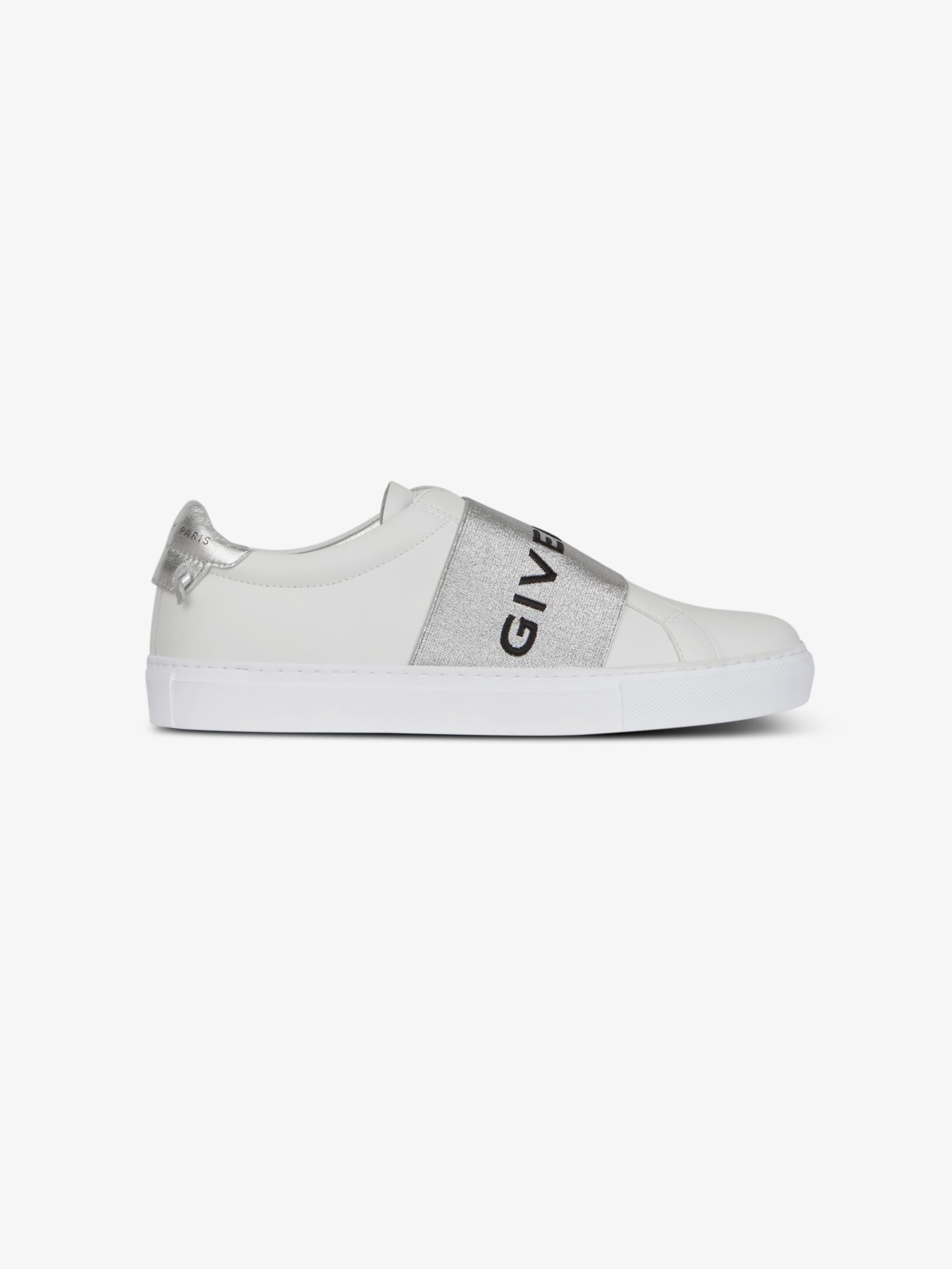 GIVENCHY PARIS metallized strap sneakers in leather
