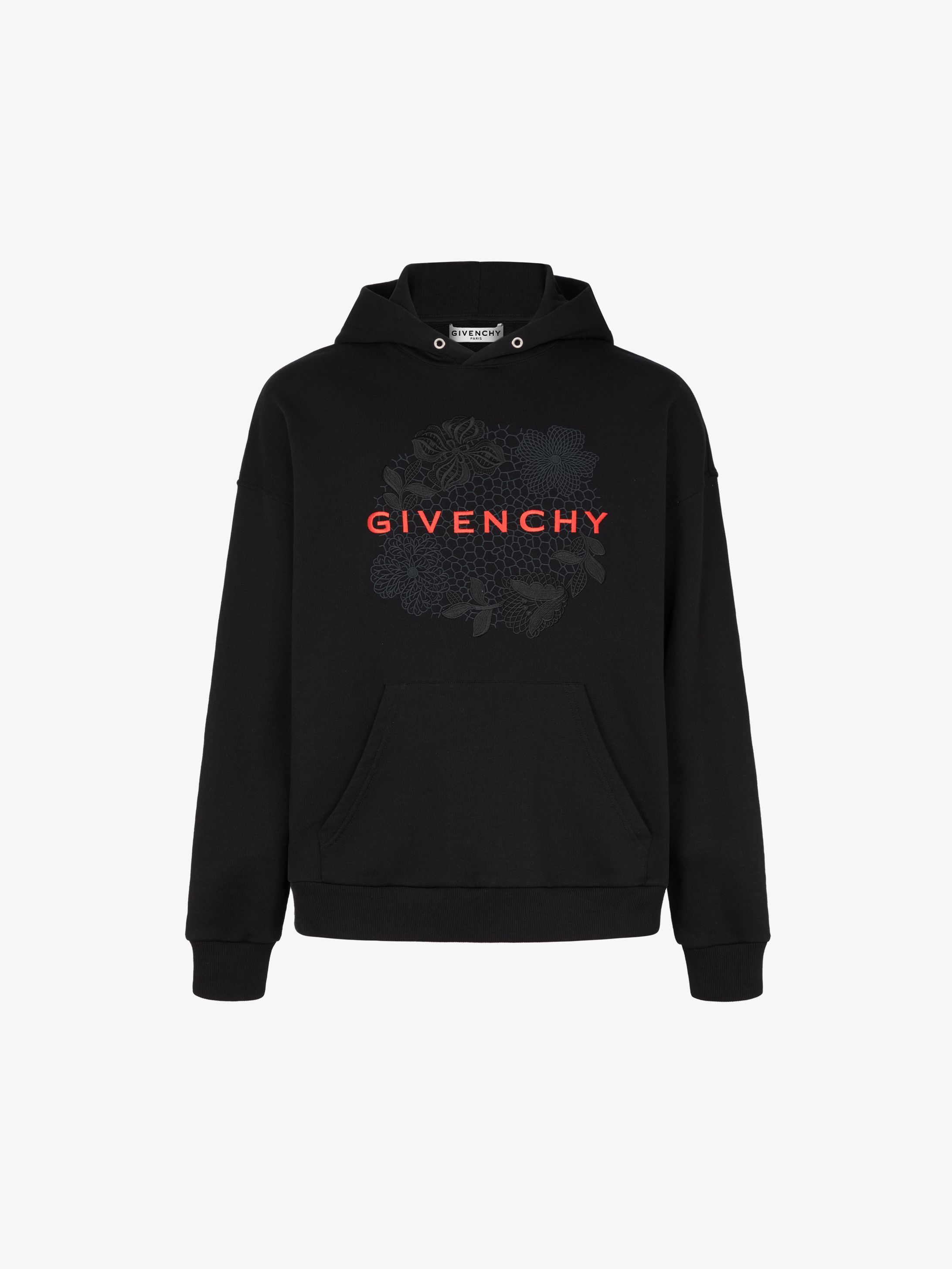 GIVENCHY floral embroidered hoodie