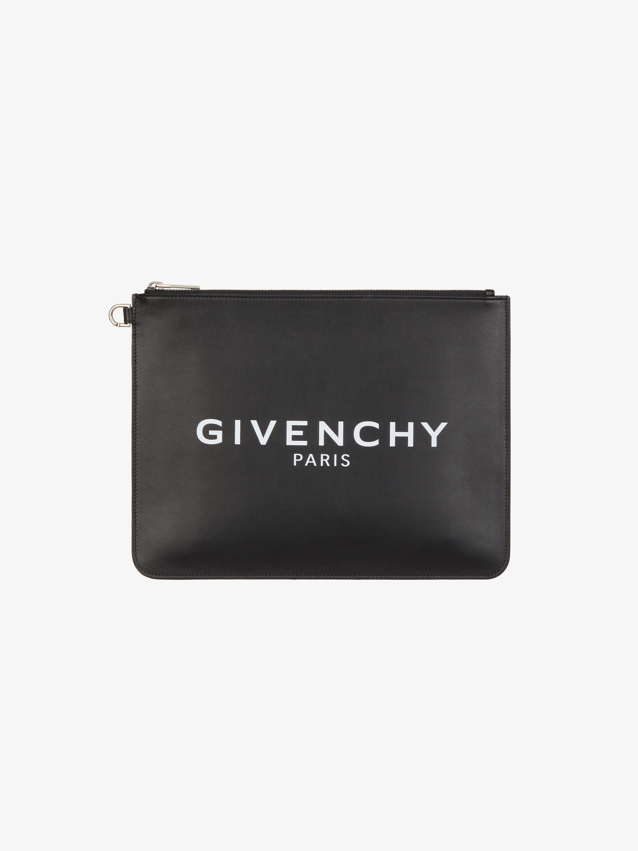 GIVENCHY PARIS large zipped pouch in leather