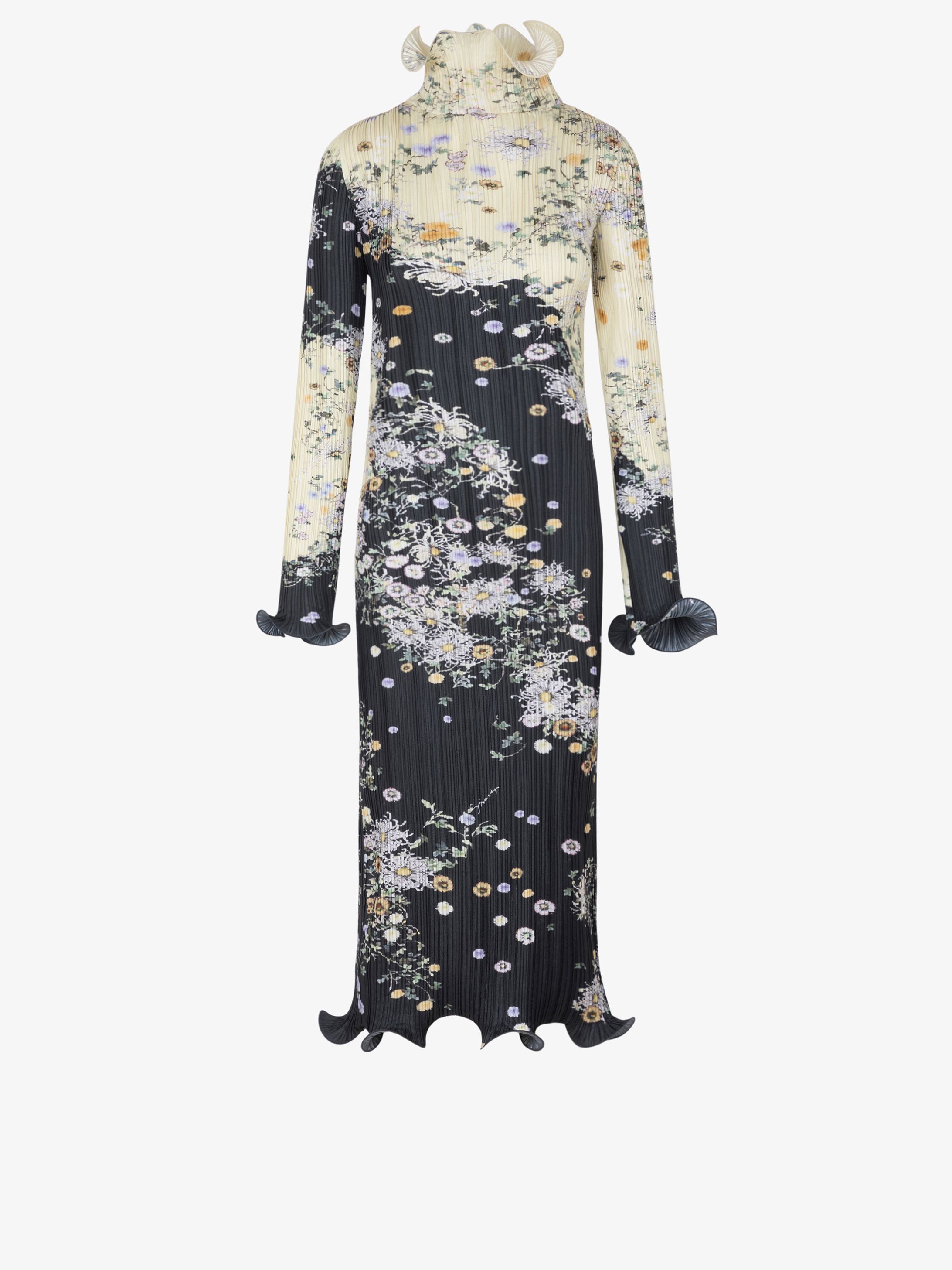 Pleated dress with floral print