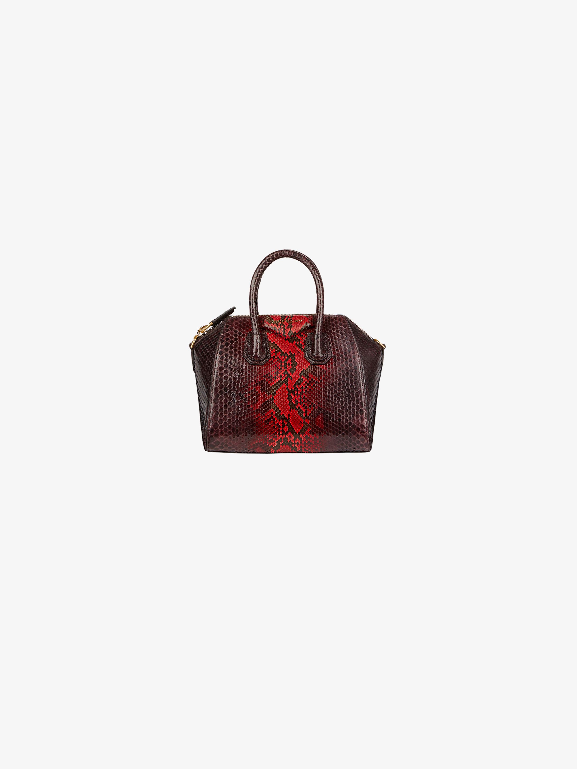 Mini Antigona bag in shiny python