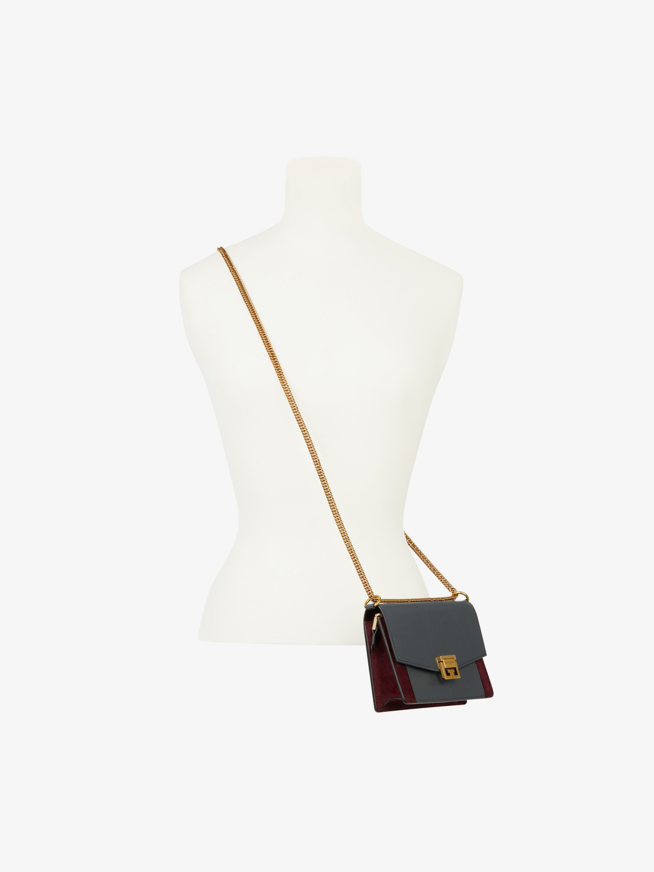 Mini GV3 bag in leather and suede