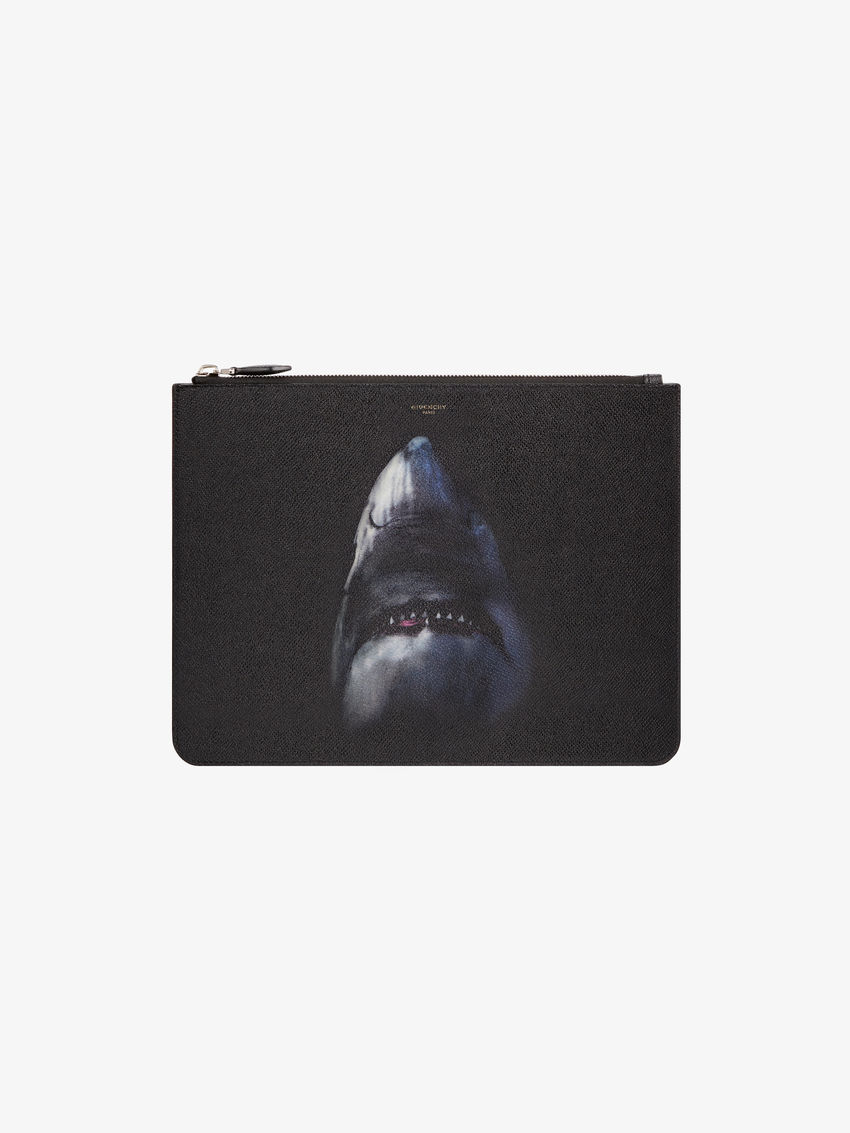 Shark printed large pouch