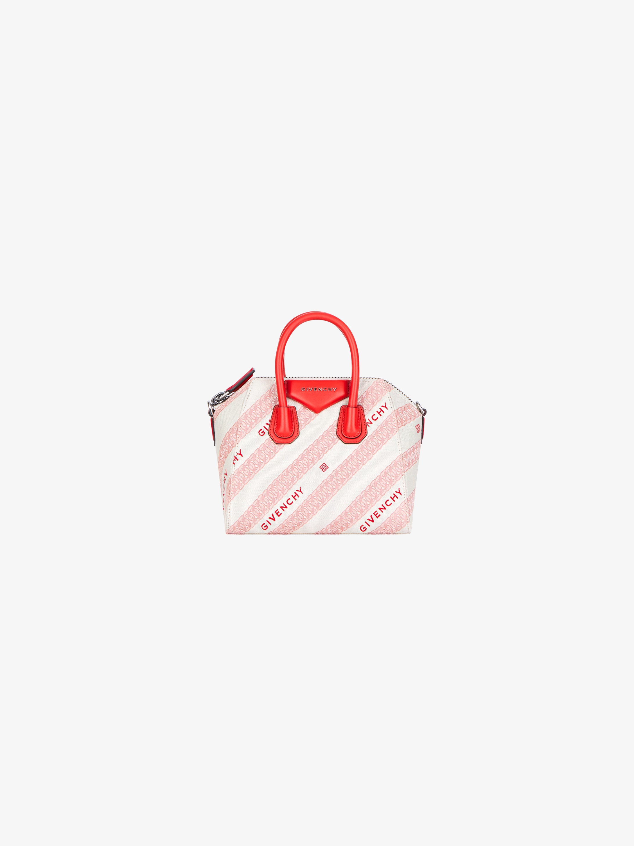 Mini Antigona bag in GIVENCHY jacquard chain and leather