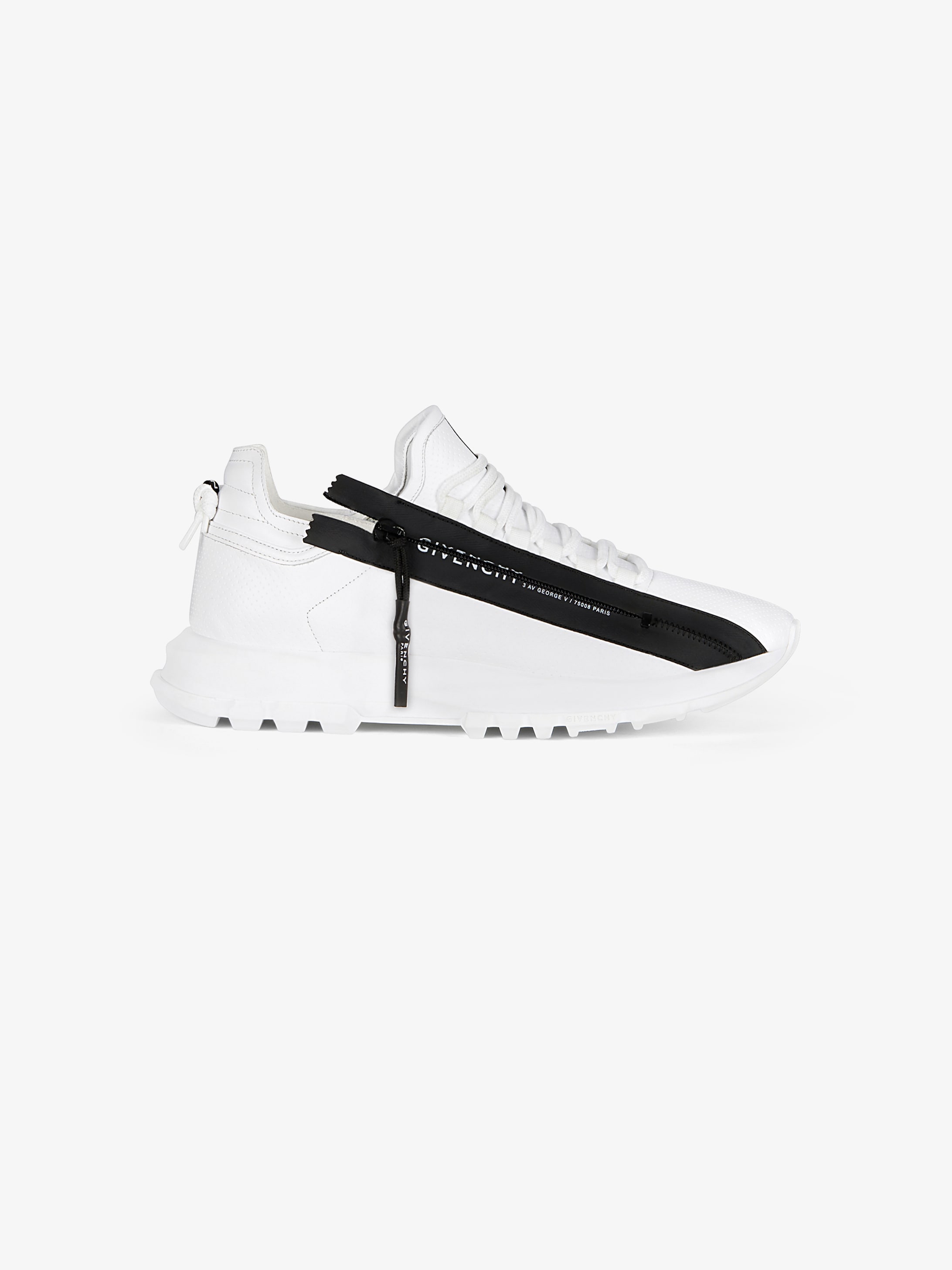 Spectre low runners sneakers in perforated leather with zip