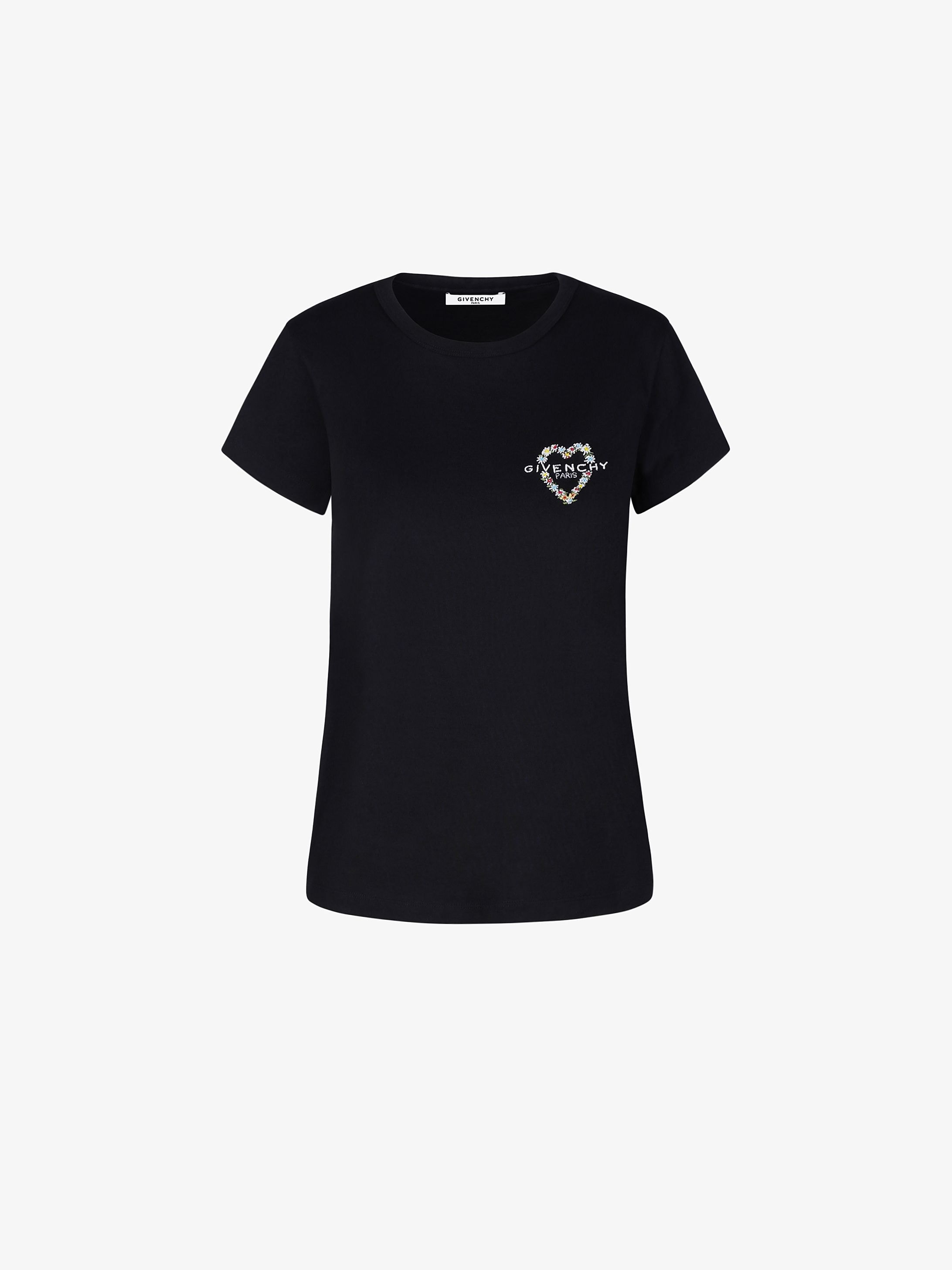 GIVENCHY heart embroidered fitted t-shirt