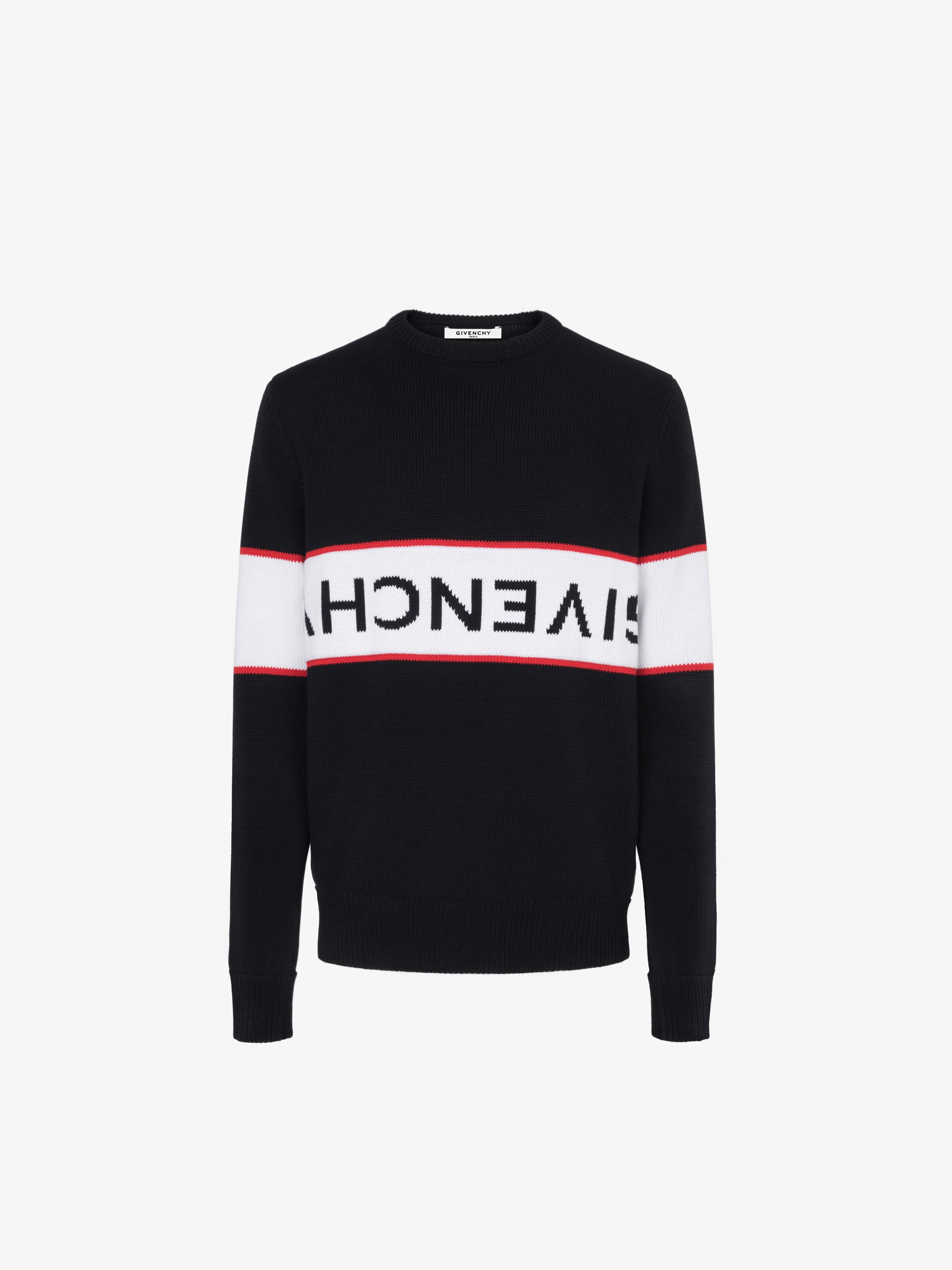 Pull en coton à signature GIVENCHY retournée