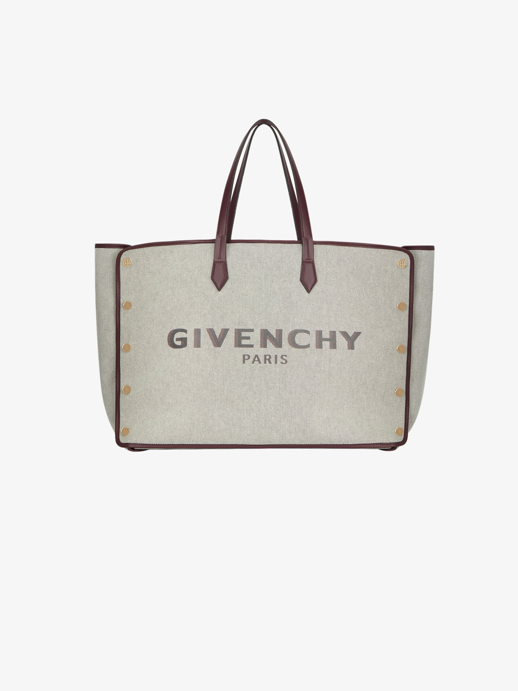 Large Bond shopper in canvas and leather