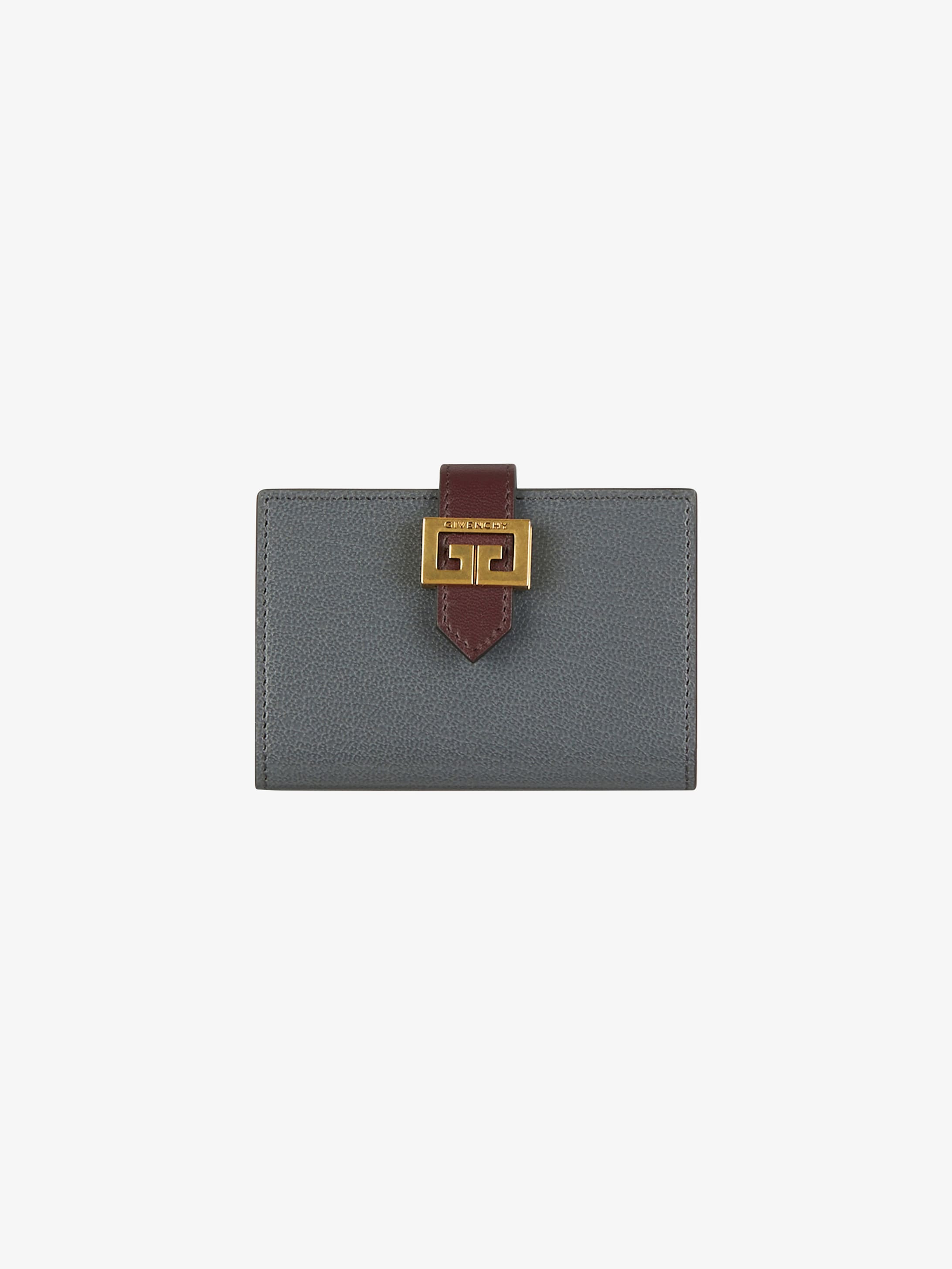 Two tone GV3 card holder in grained leather