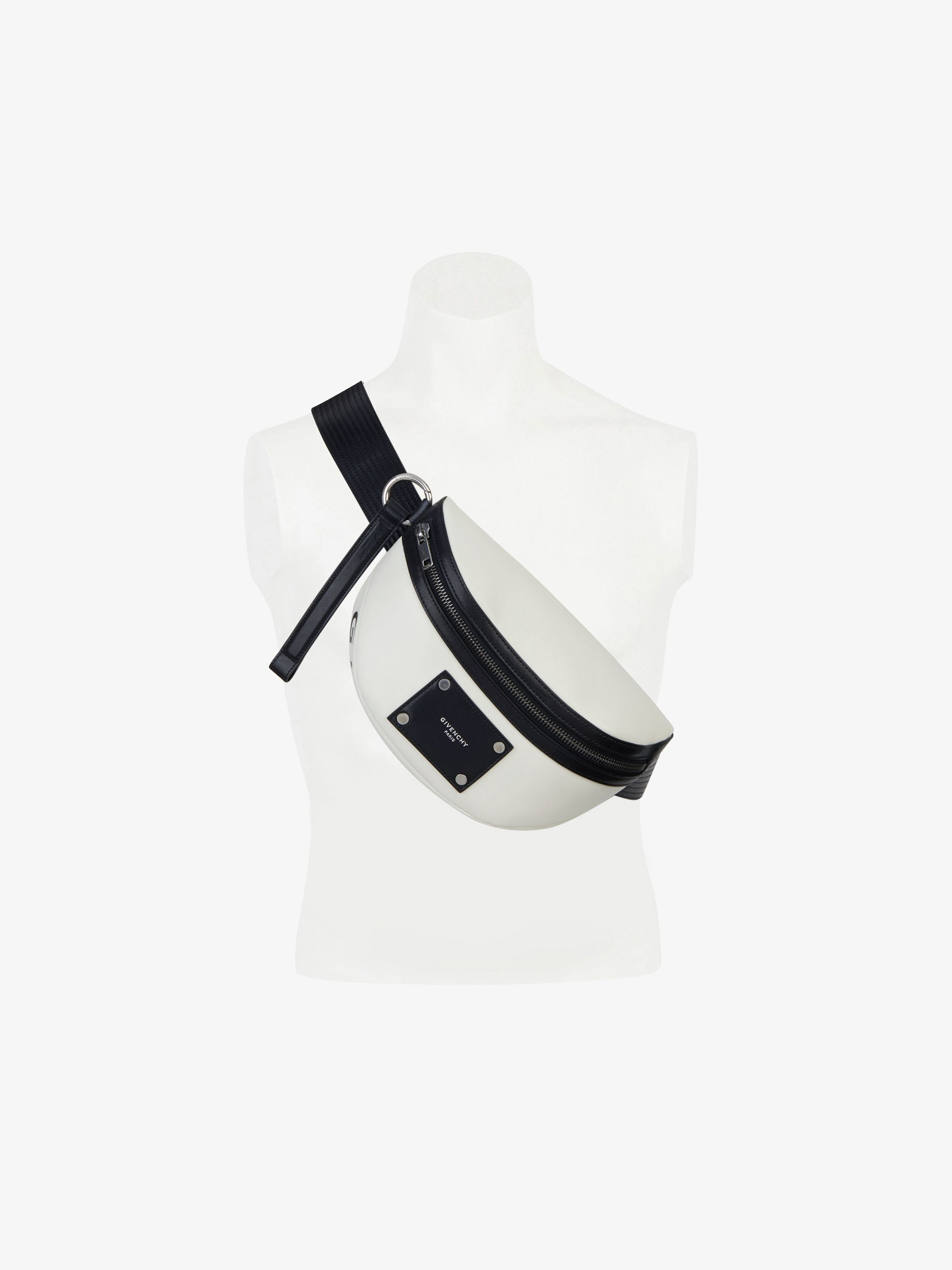 Givenchy tag two-tone bum bag in smooth leather