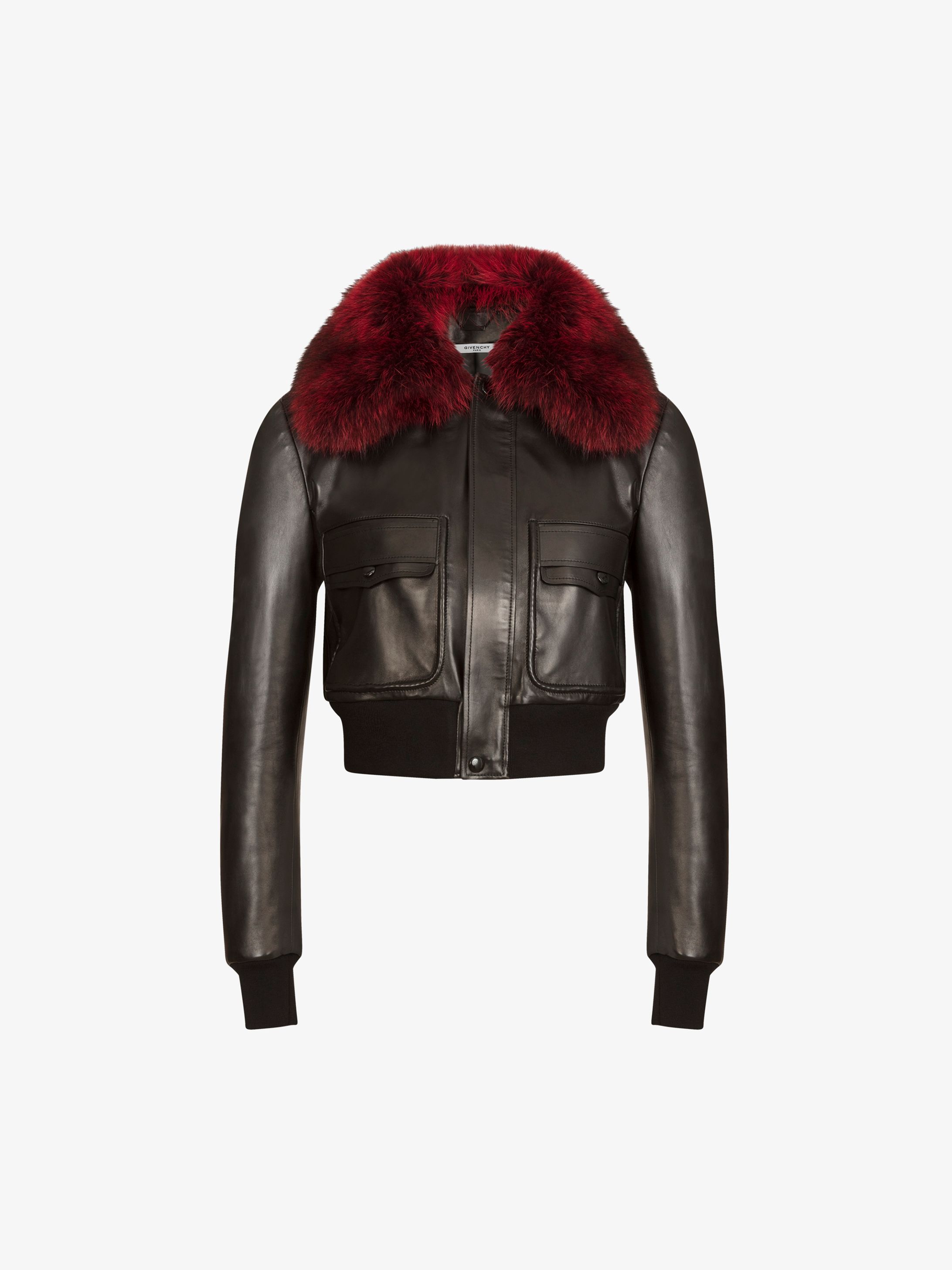 Givenchy Leather Jacket With Fur Collar Paris Leather Jacket With Fur Collar