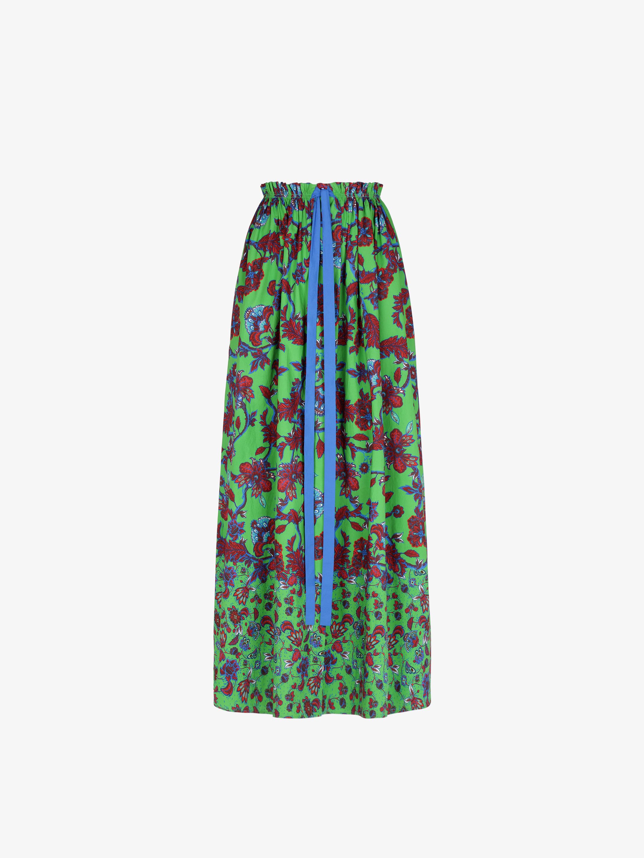 Jupe bouffante fendue à imprimé floral