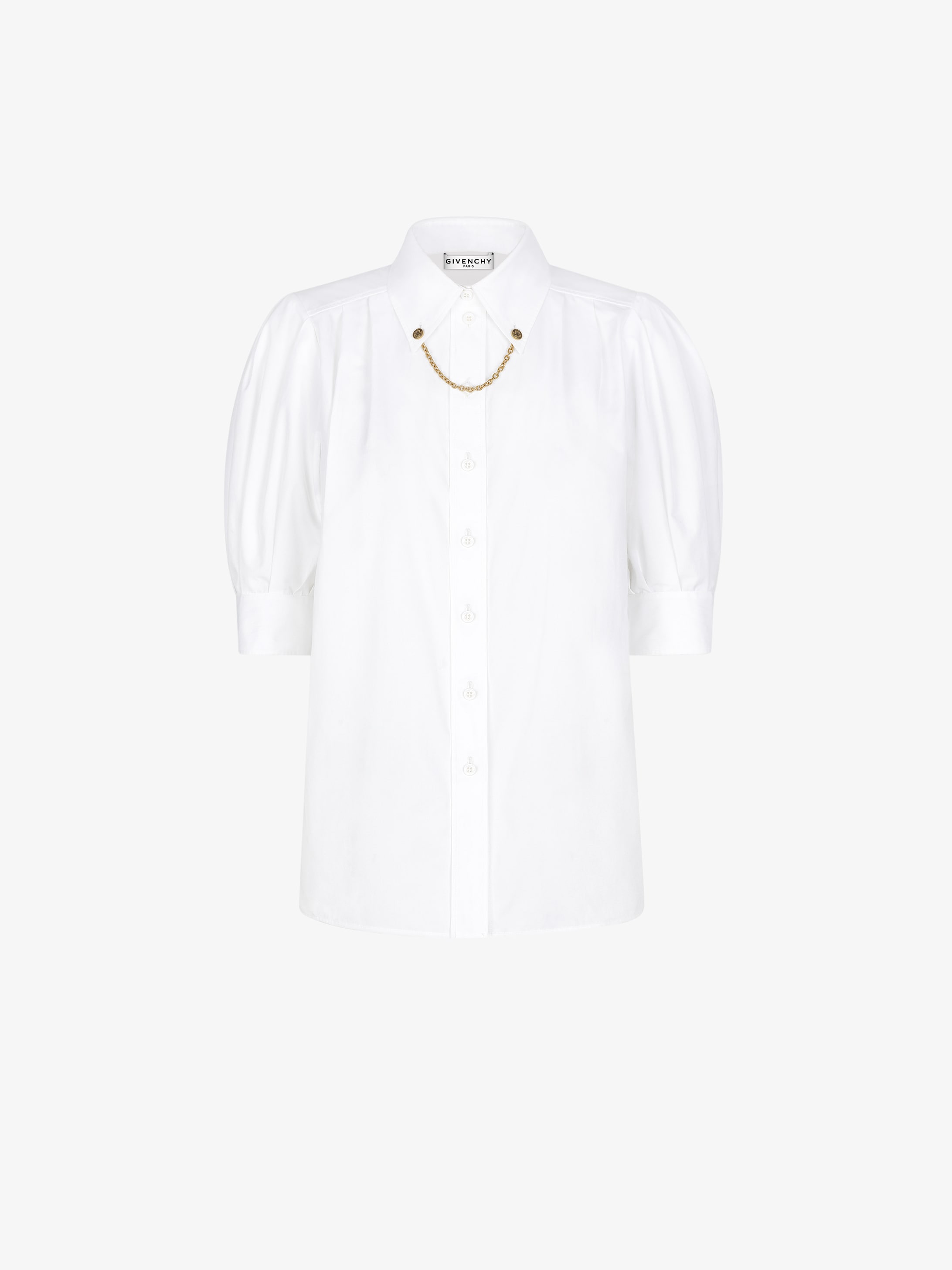 Camicia di cotone con catena sul collo
