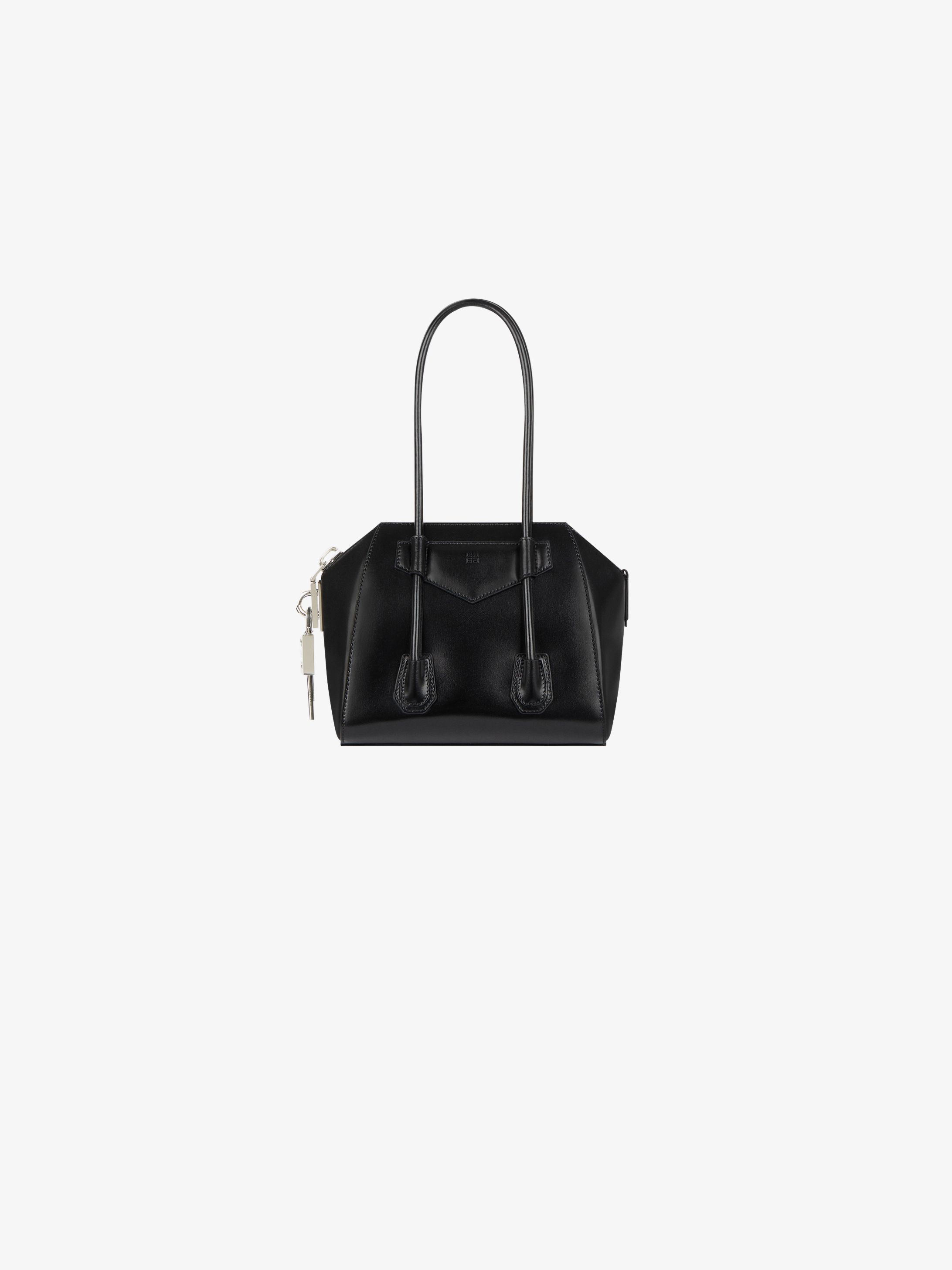 Mini Antigona lock bag in box leather