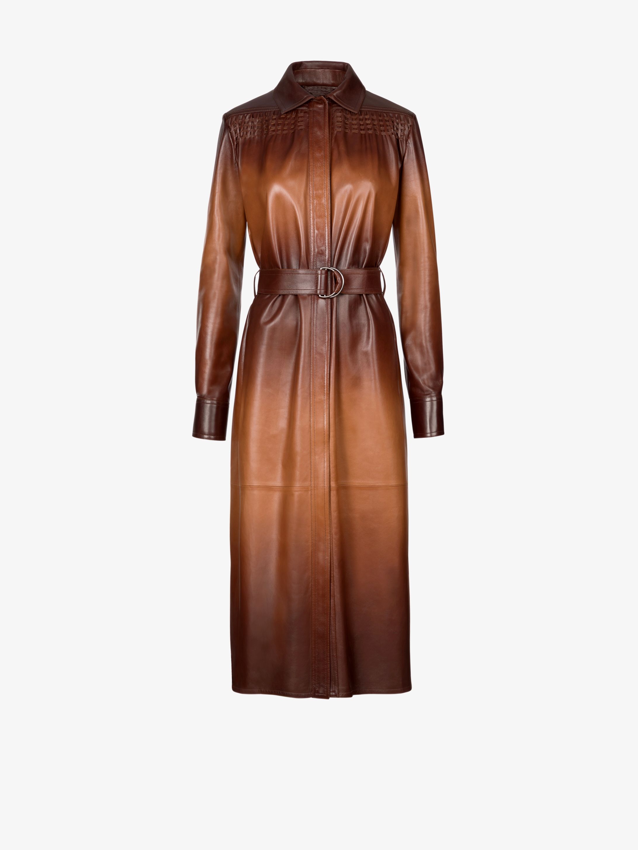 Manteau en cuir souple à effet dégradé